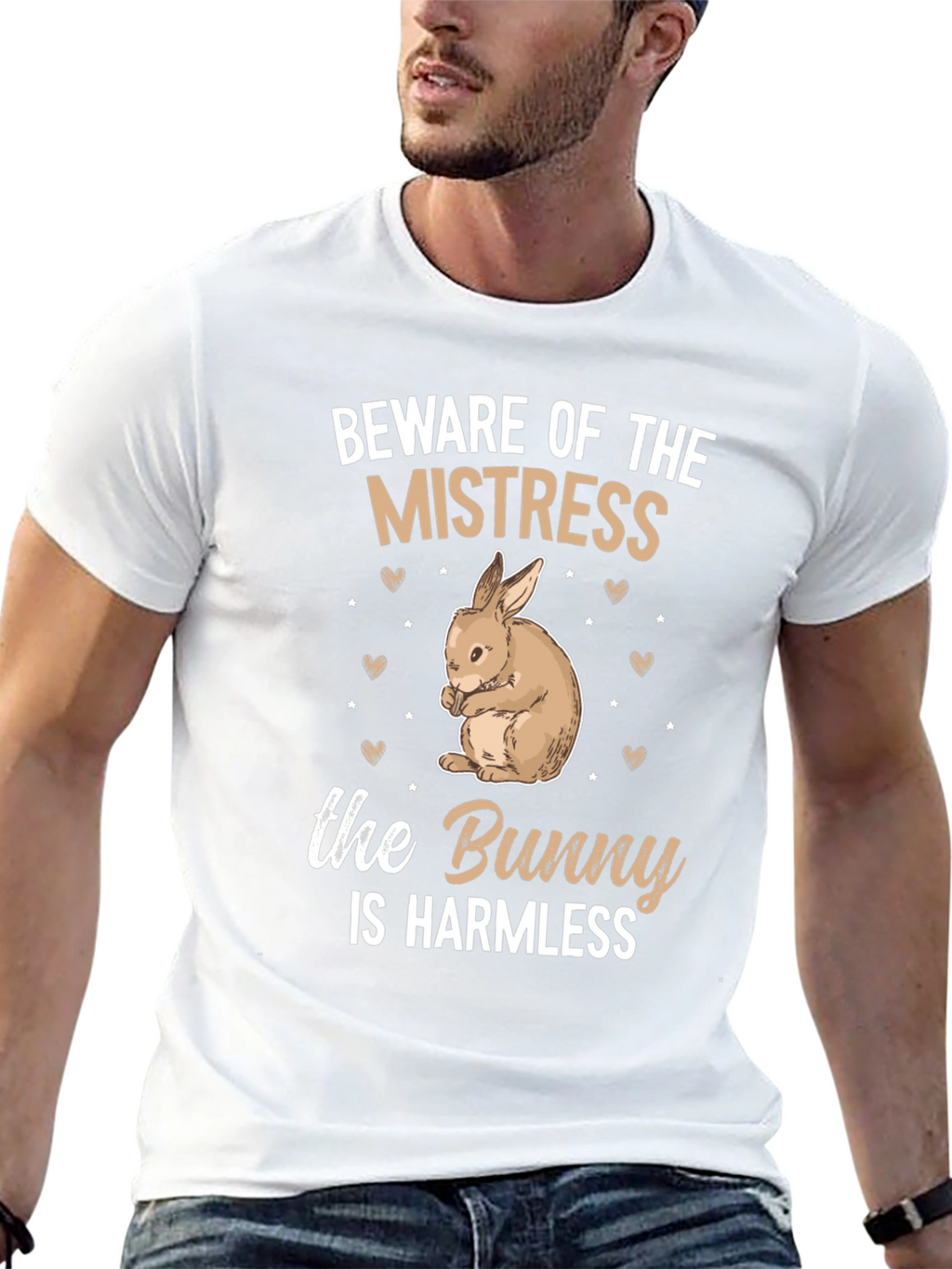 Beware Mistress Bunny Harmless Graphic T-Shirt