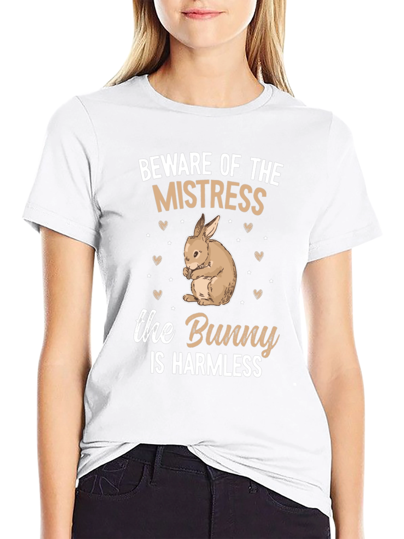 Beware Mistress Bunny Harmless Graphic T-Shirt