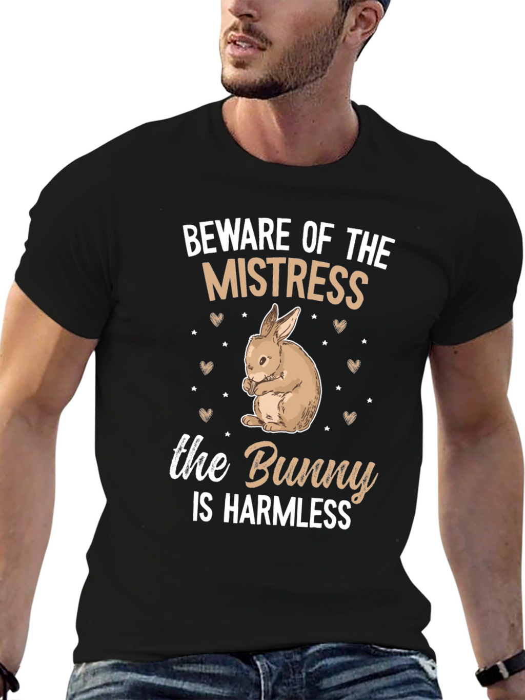 Beware Mistress Bunny Harmless Graphic T-Shirt
