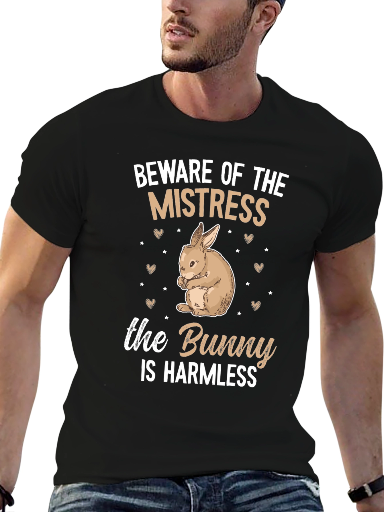 Beware Mistress Bunny Harmless Graphic T-Shirt