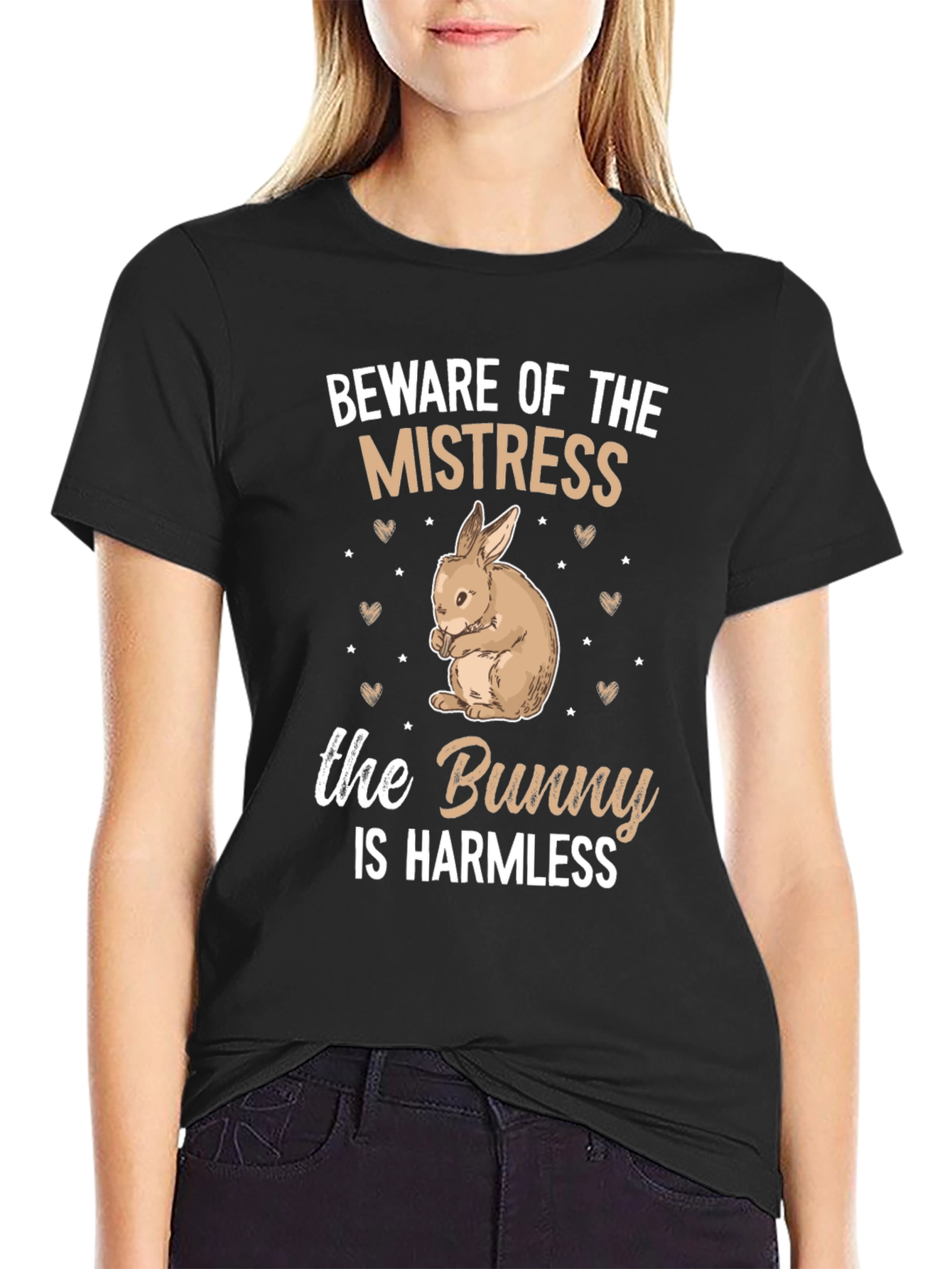 Beware Mistress Bunny Harmless Graphic T-Shirt