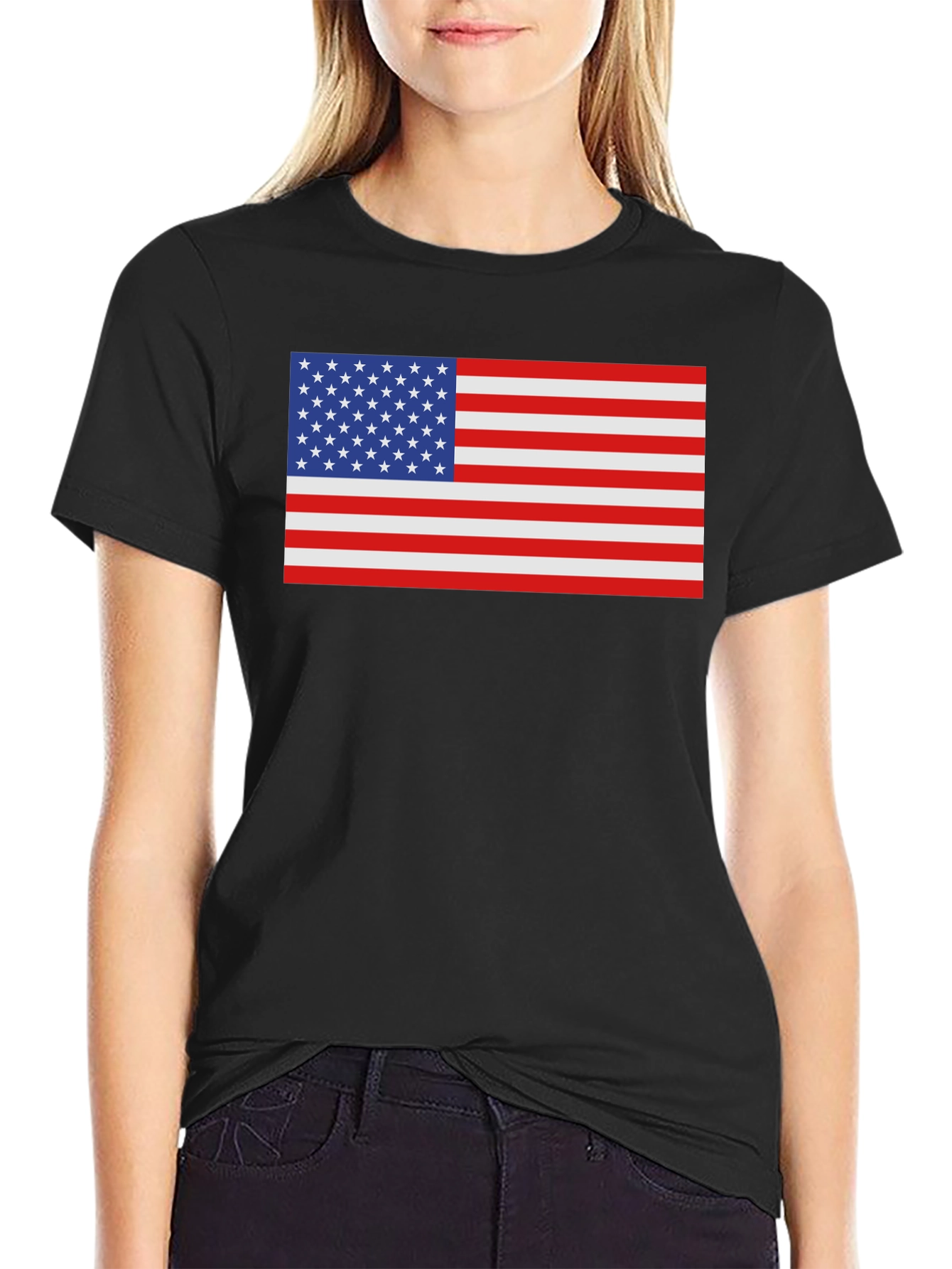 USA Flag Graphic Tee - Patriotic Style