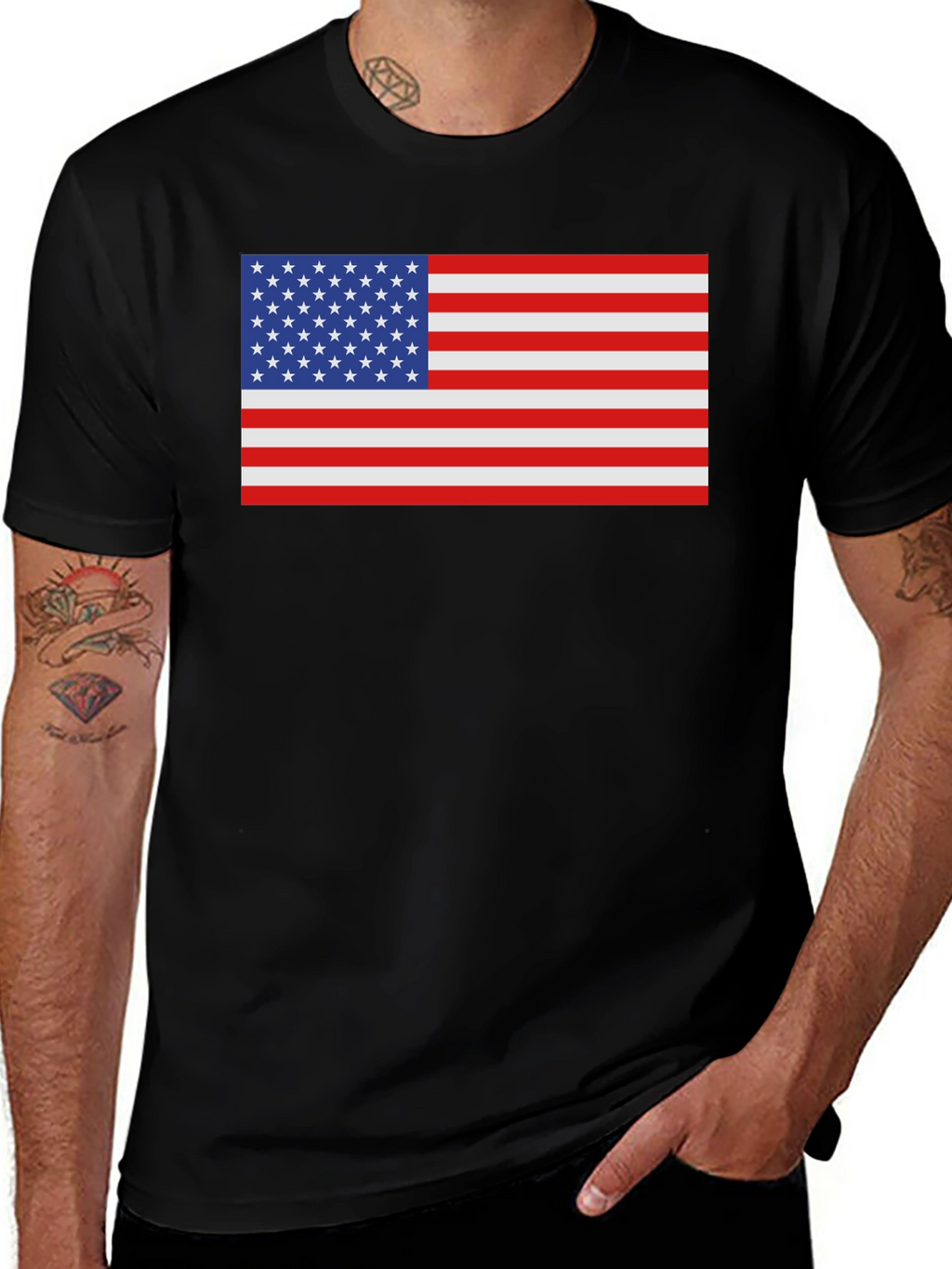 USA Flag Graphic Tee - Patriotic Style