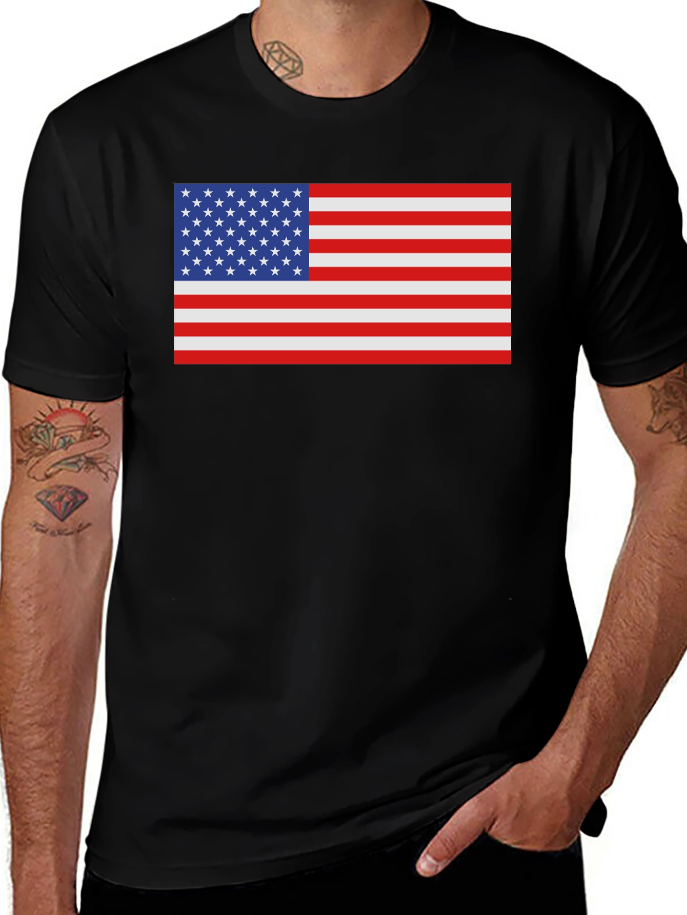 USA Flag Graphic Tee - Patriotic Style