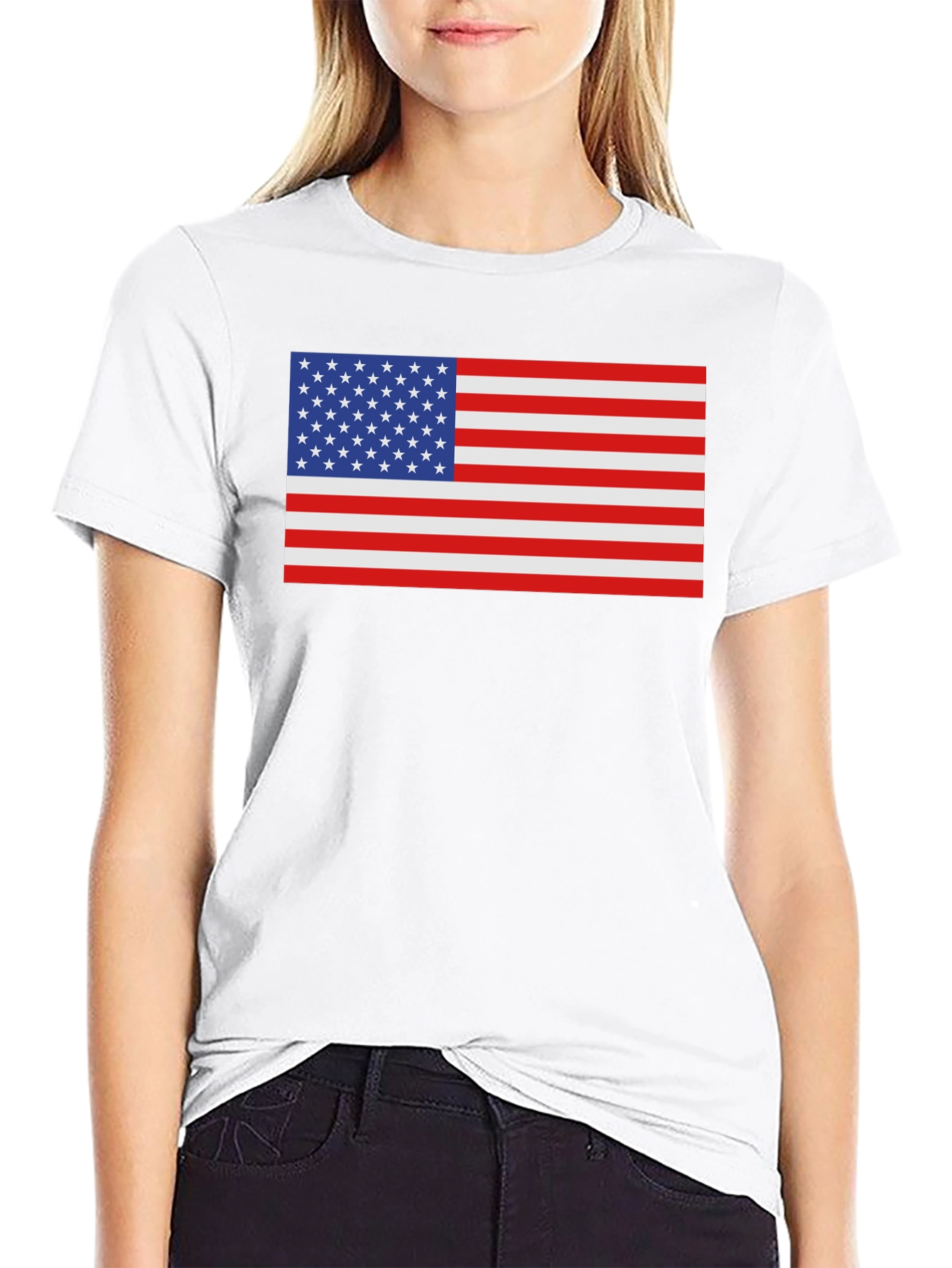 USA Flag Graphic Tee - Patriotic Style