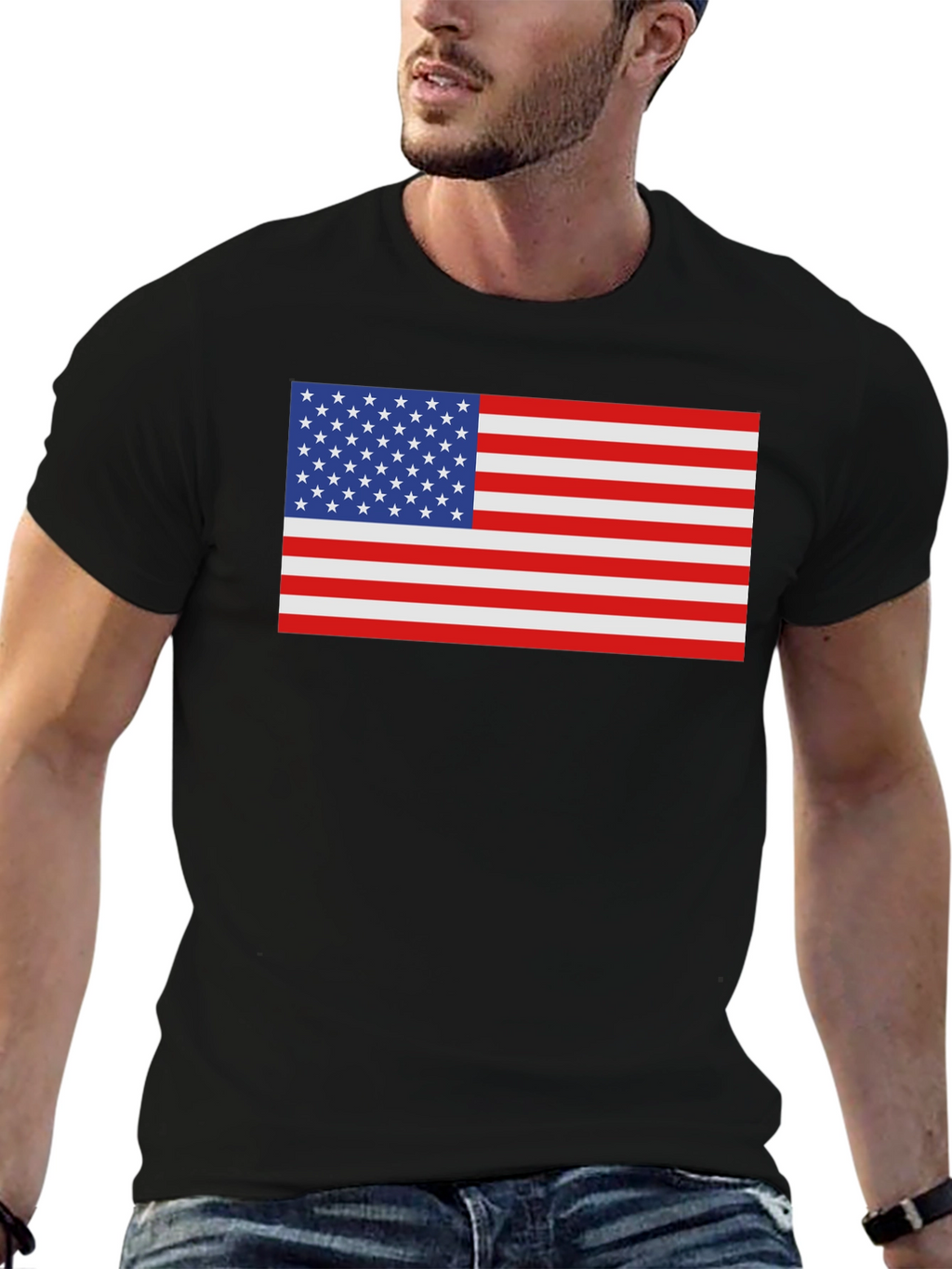 USA Flag Graphic Tee - Patriotic Style