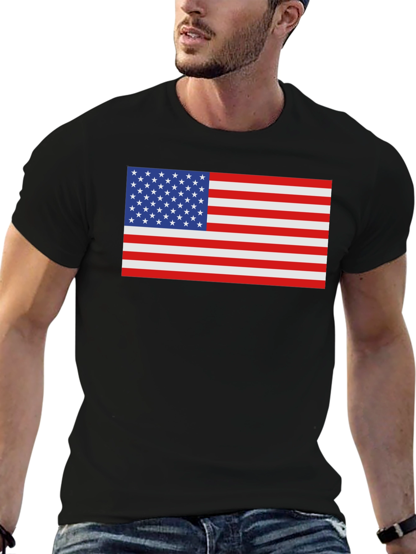 USA Flag Graphic Tee - Patriotic Style
