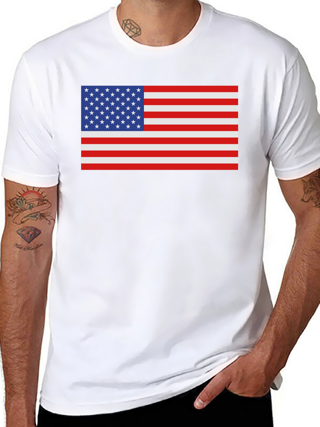 USA Flag Graphic Tee - Patriotic Style