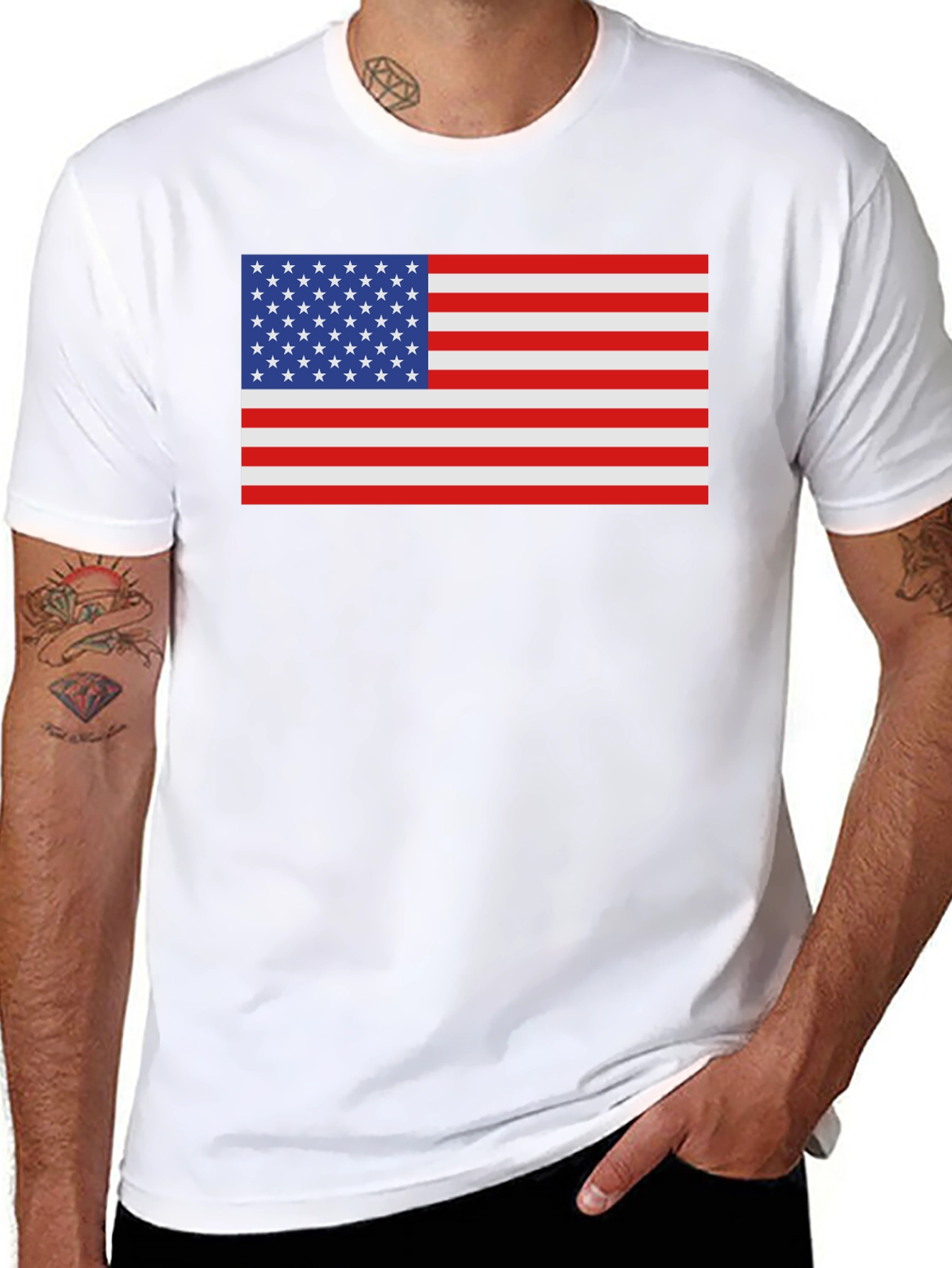 USA Flag Graphic Tee - Patriotic Style