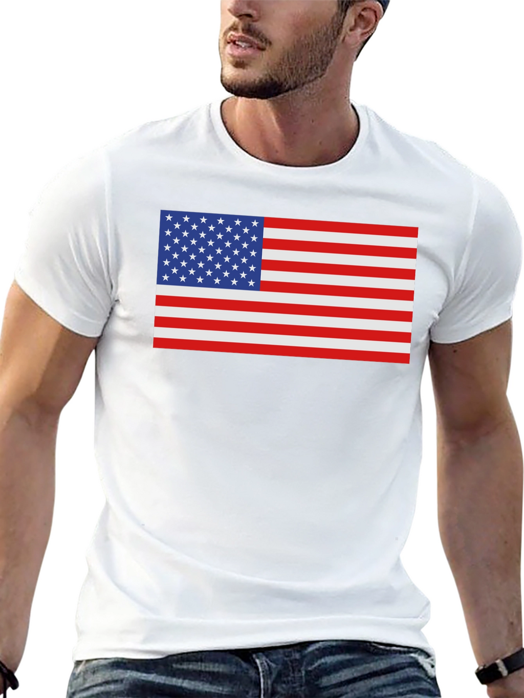 USA Flag Graphic Tee - Patriotic Style