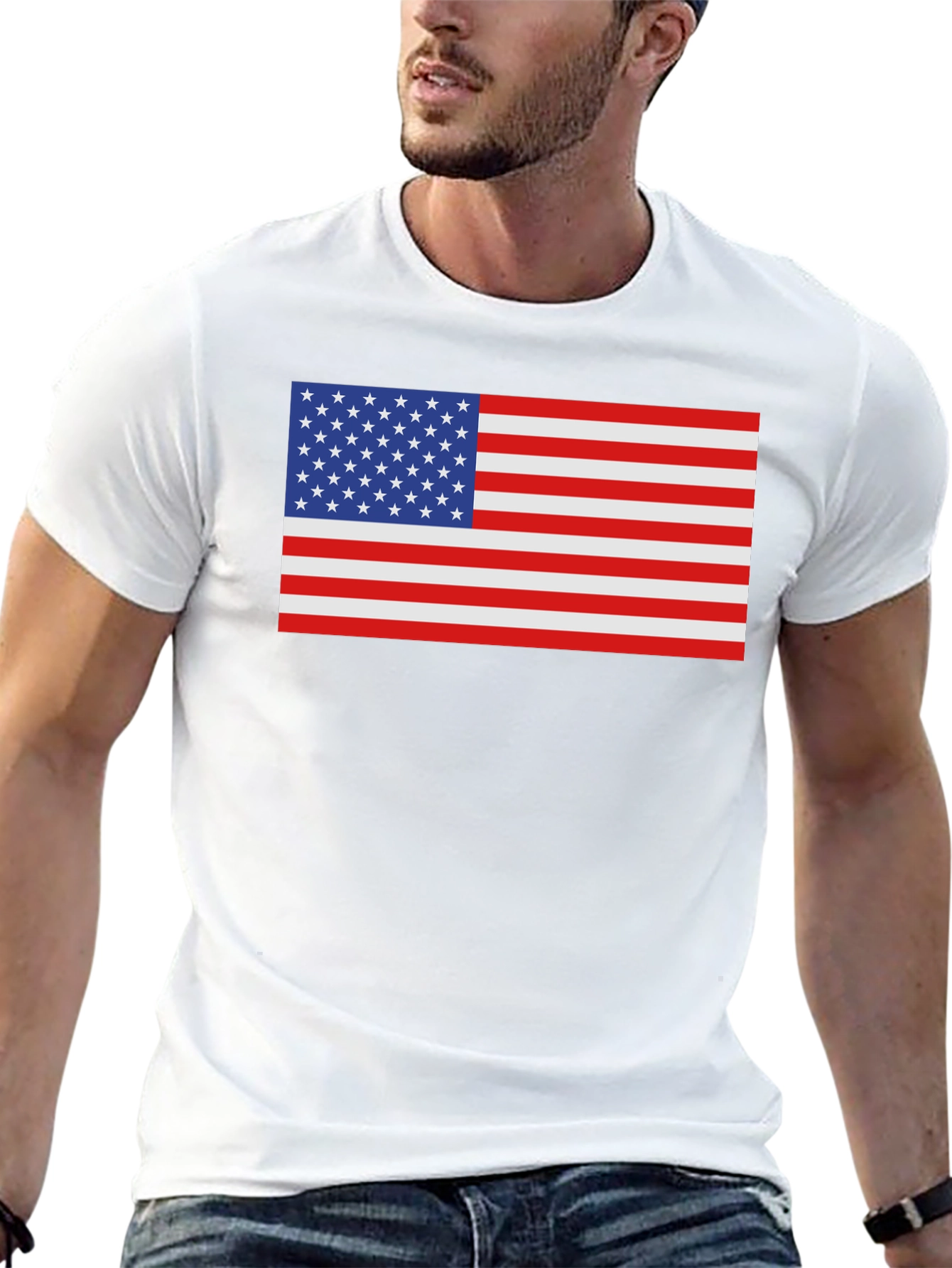 USA Flag Graphic Tee - Patriotic Style
