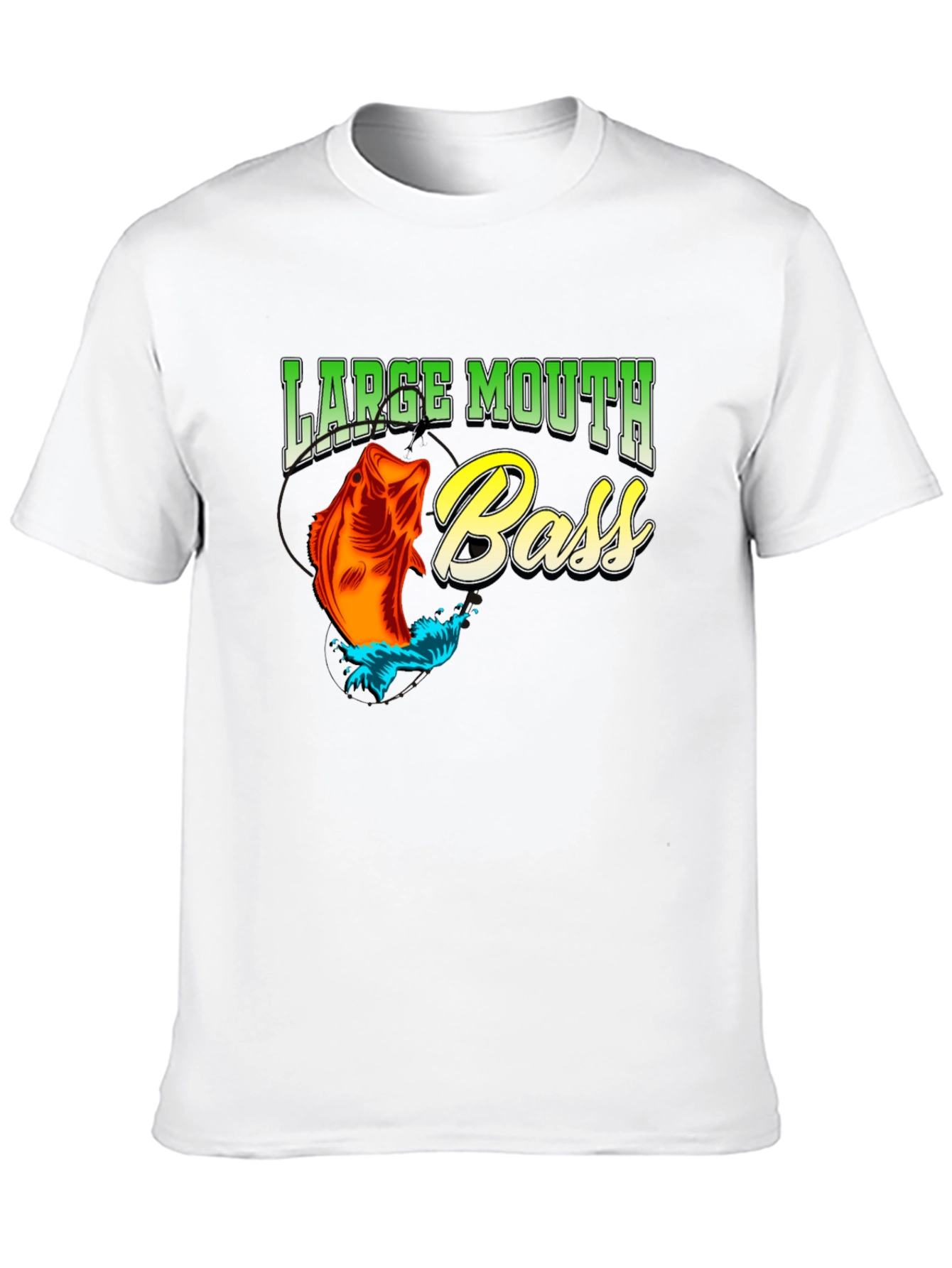 Large Mouth Bass Fishing T-Shirt - Black