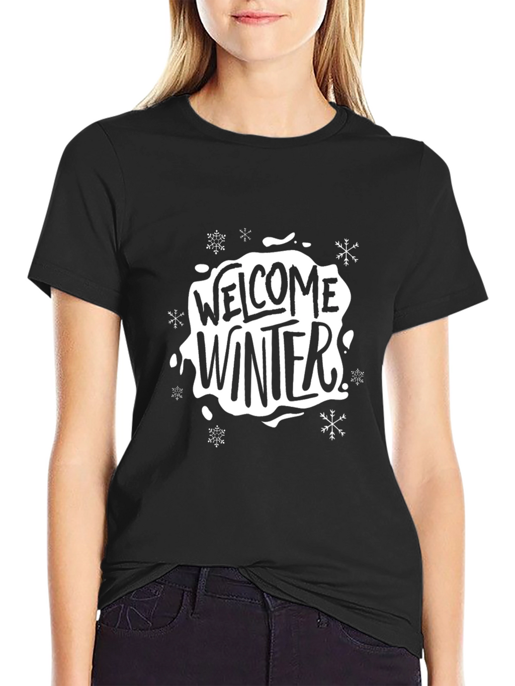 Welcome Winter Black Graphic Tee