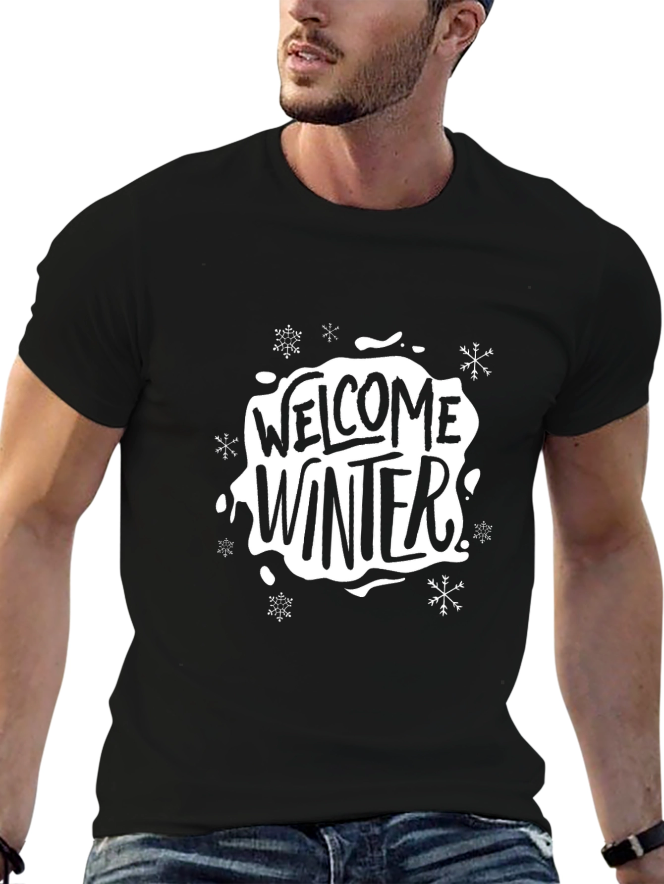 Welcome Winter Black Graphic Tee