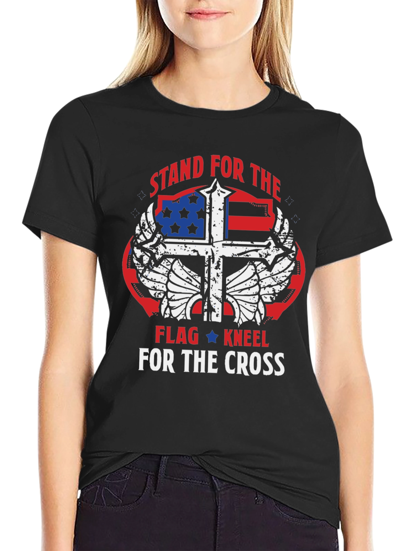 Stand For Flag Kneel For Cross T-Shirt