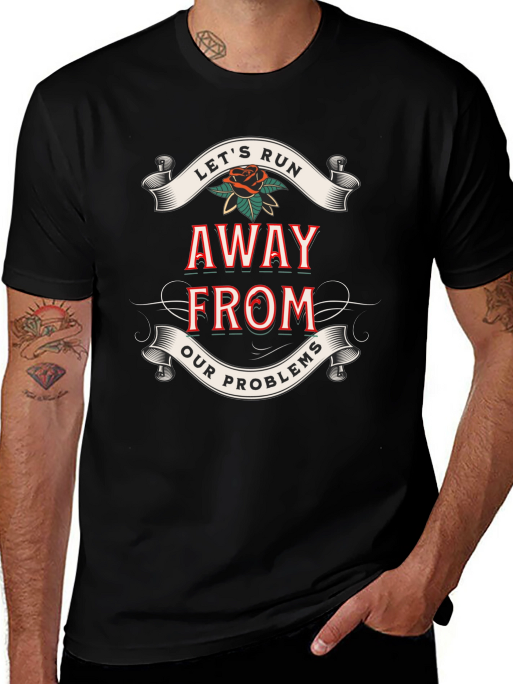 Lets Run Away T-Shirt - Bold Graphic Tee