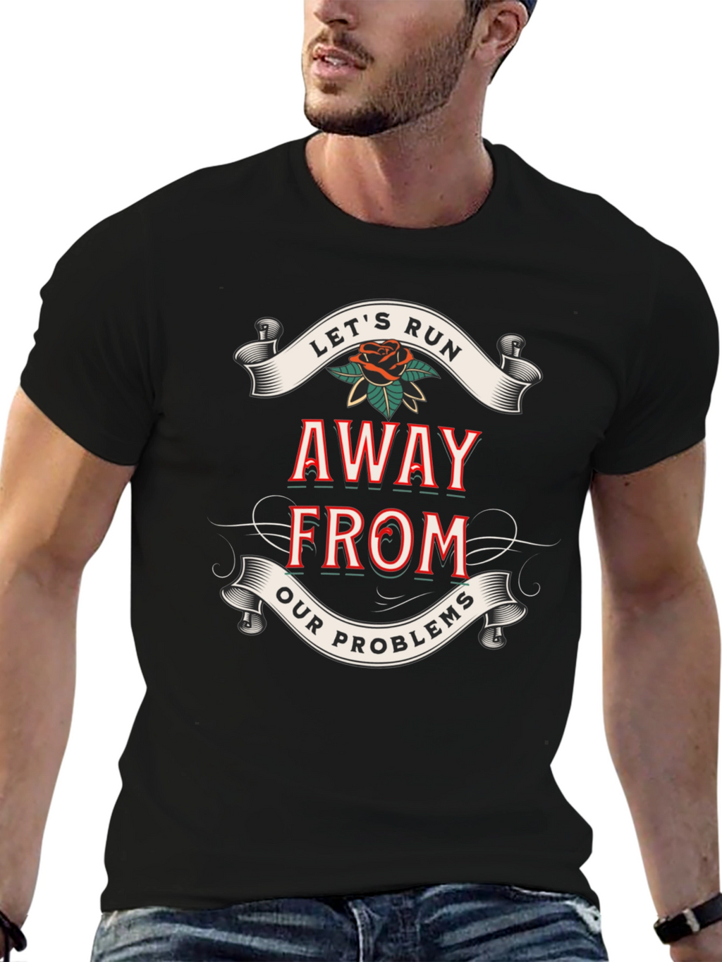 Lets Run Away T-Shirt - Bold Graphic Tee