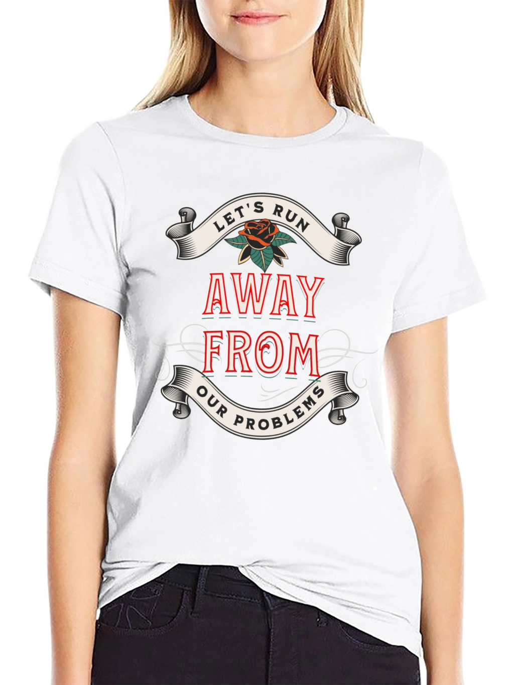 Lets Run Away T-Shirt - Bold Graphic Tee