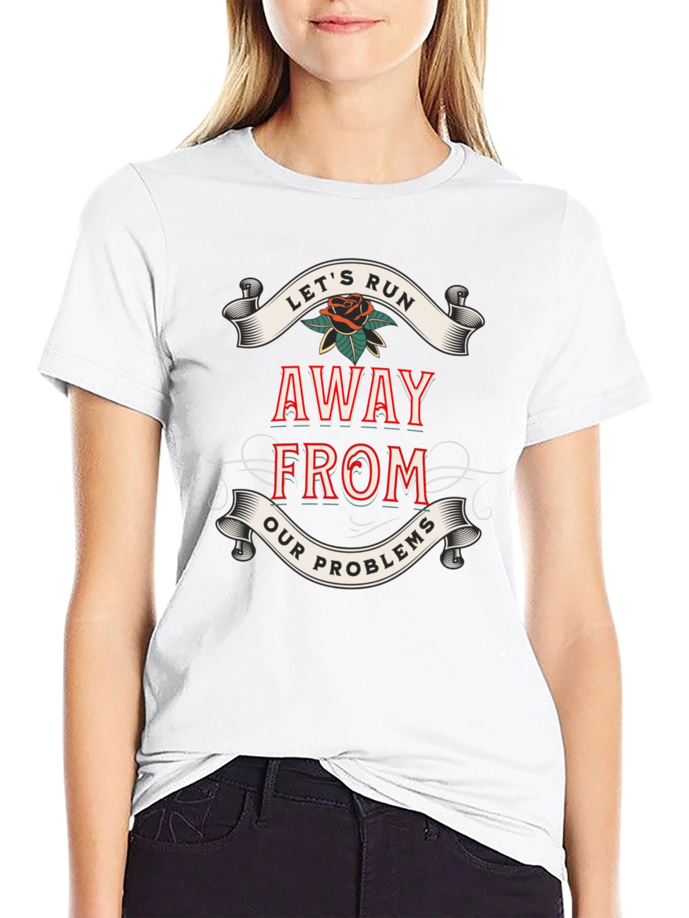 Lets Run Away T-Shirt - Bold Graphic Tee