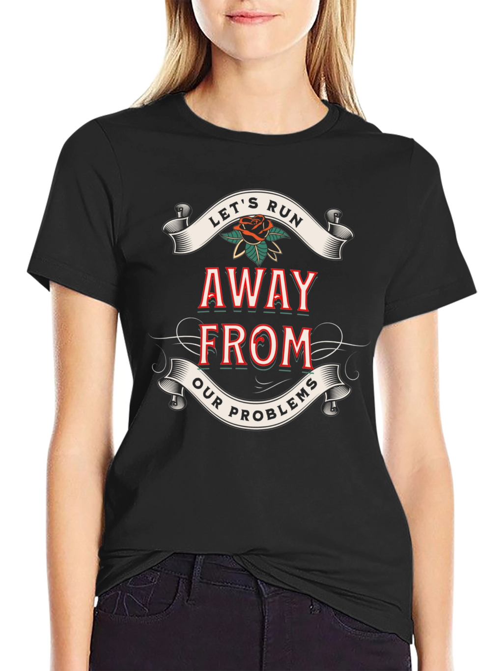 Lets Run Away T-Shirt - Bold Graphic Tee