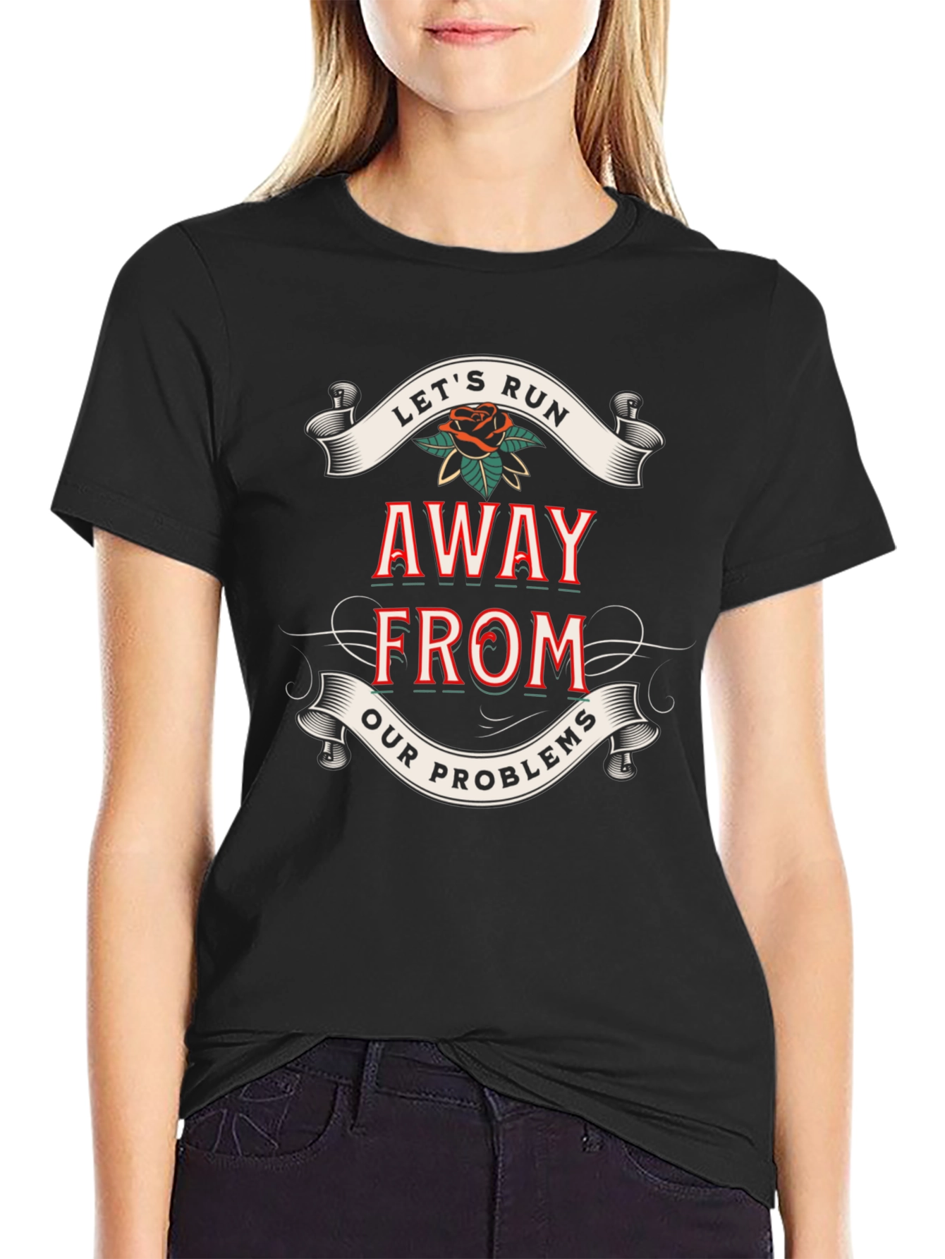 Lets Run Away T-Shirt - Bold Graphic Tee
