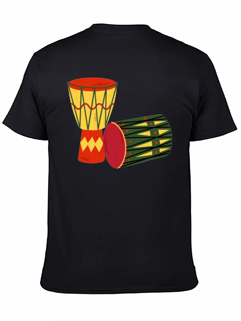 Drums Graphic Tee - Black Cotton T-Shirt