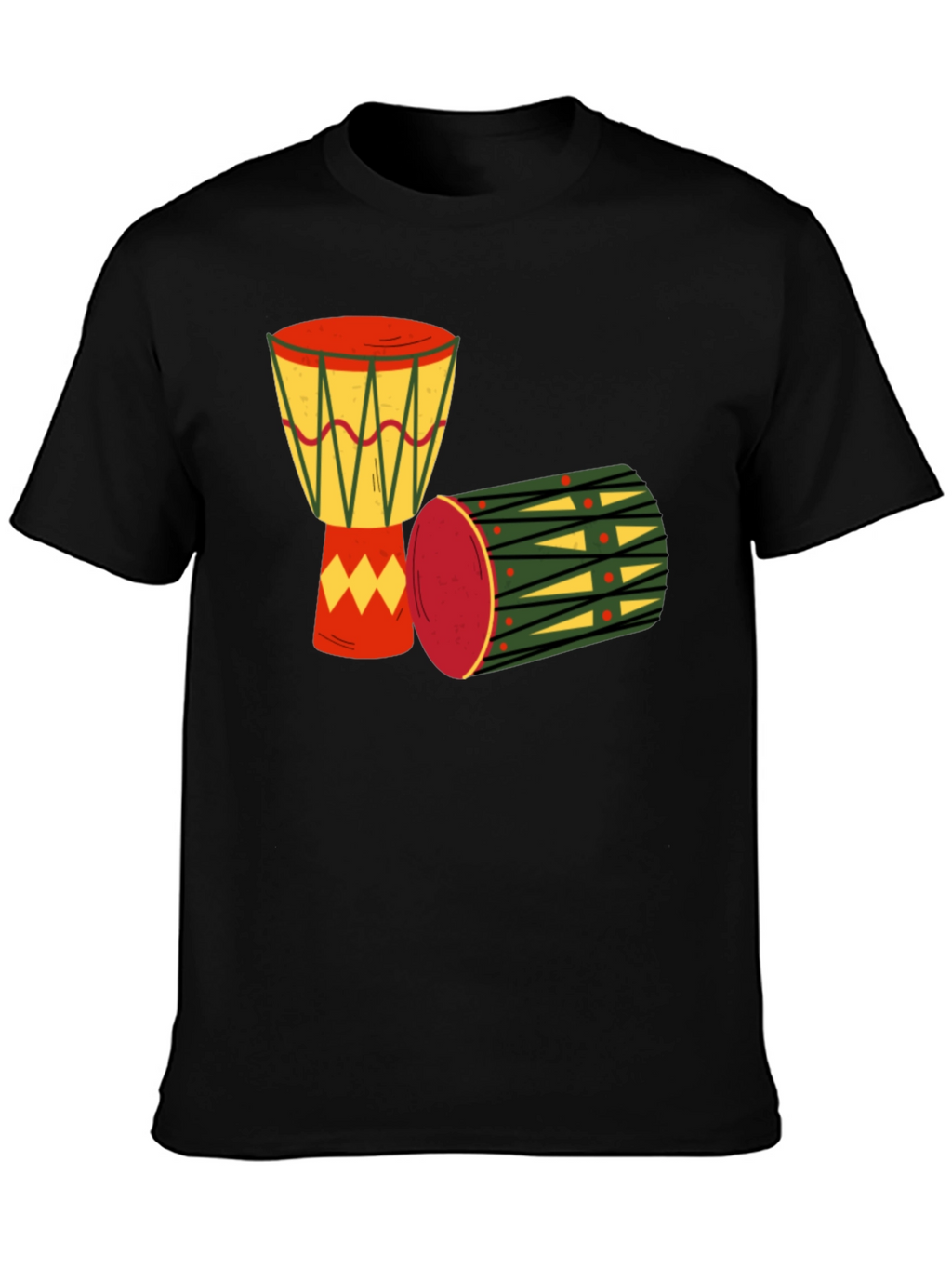 Drums Graphic Tee - Black Cotton T-Shirt