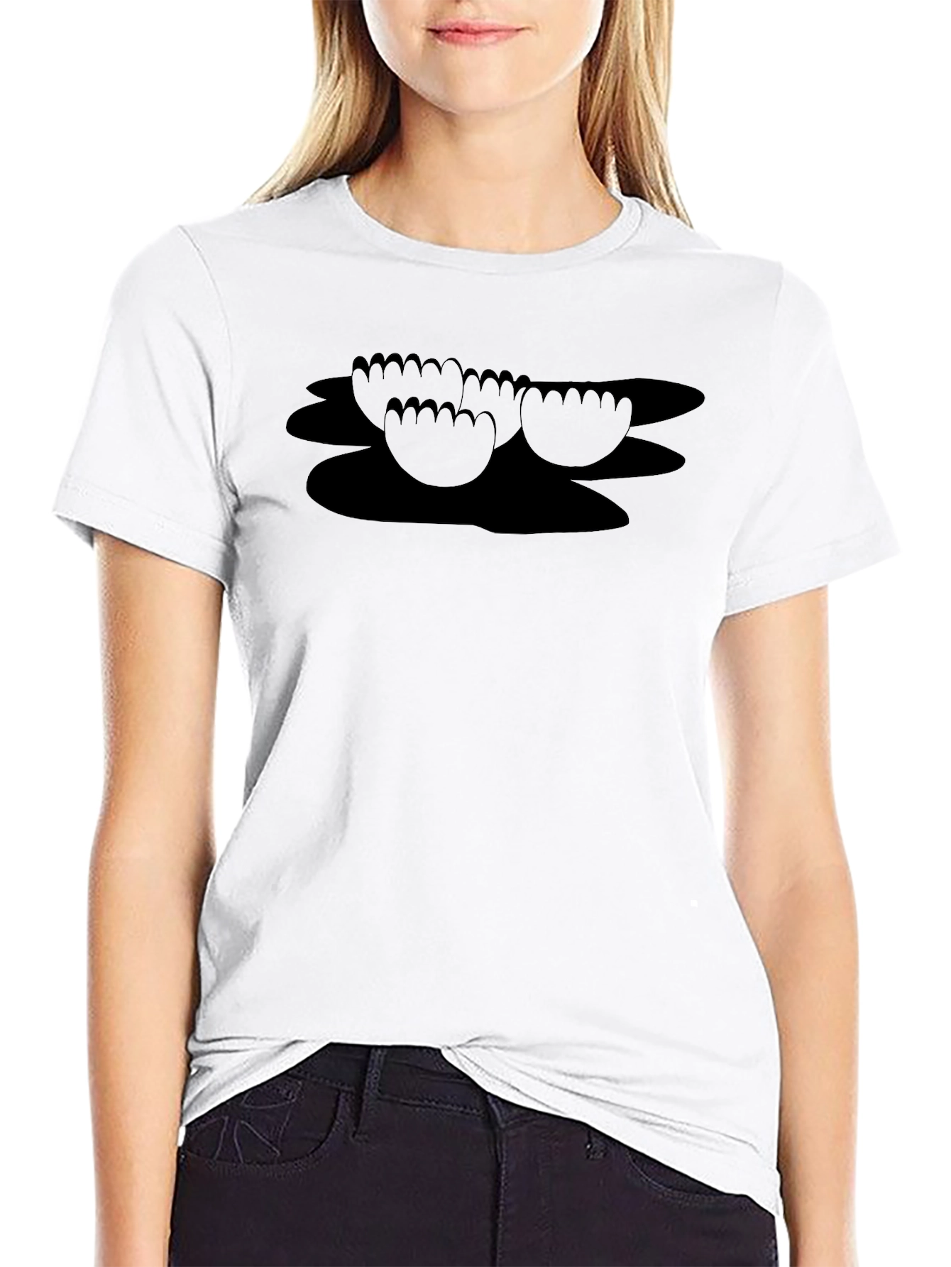 Black Funny Feet Graphic T-Shirt