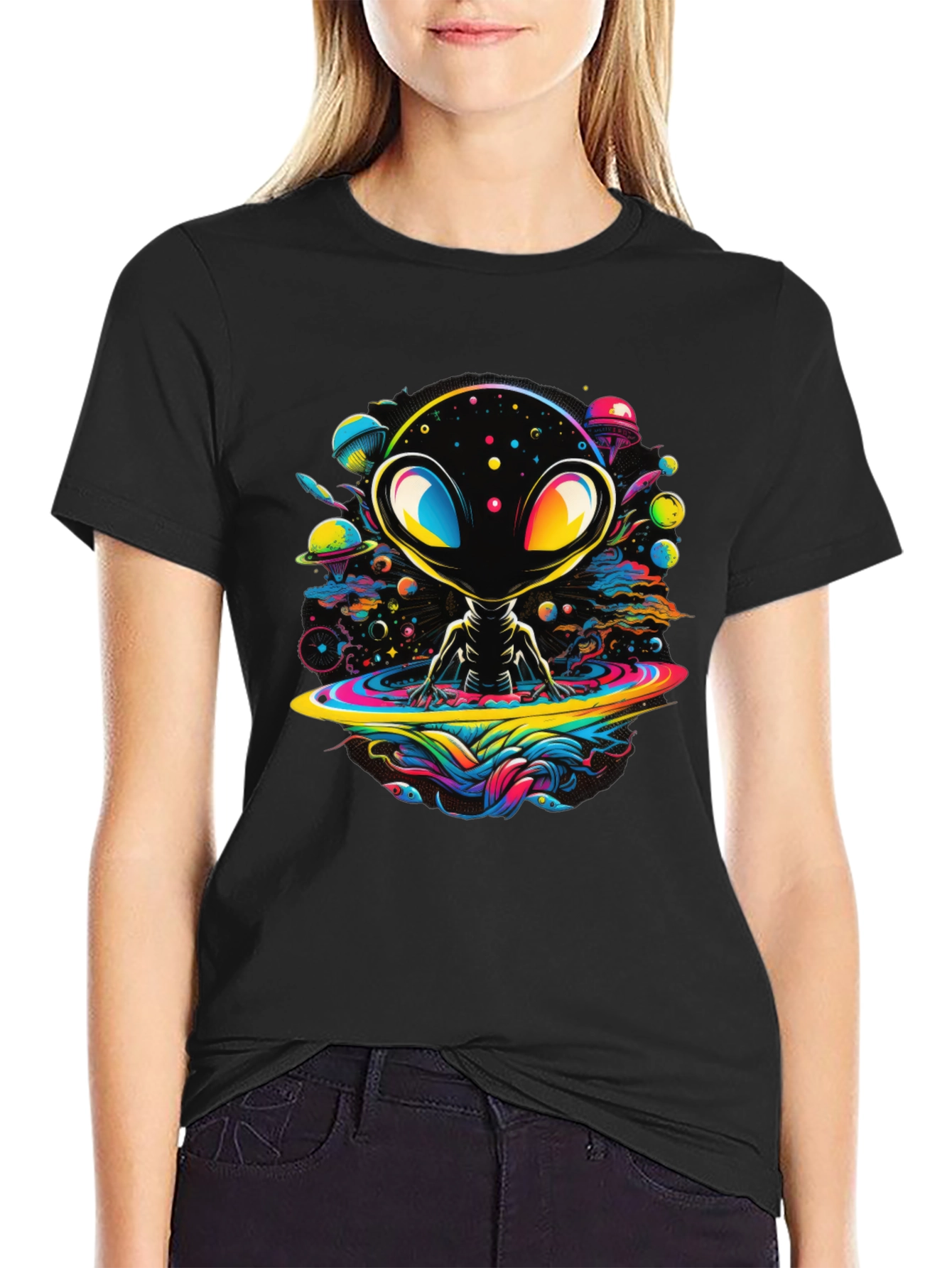 Neon Alien Graphic Tee - Out of This World Style