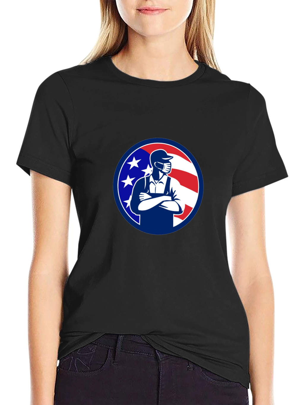 Patriotic Mechanic T-Shirt - USA Worker Design