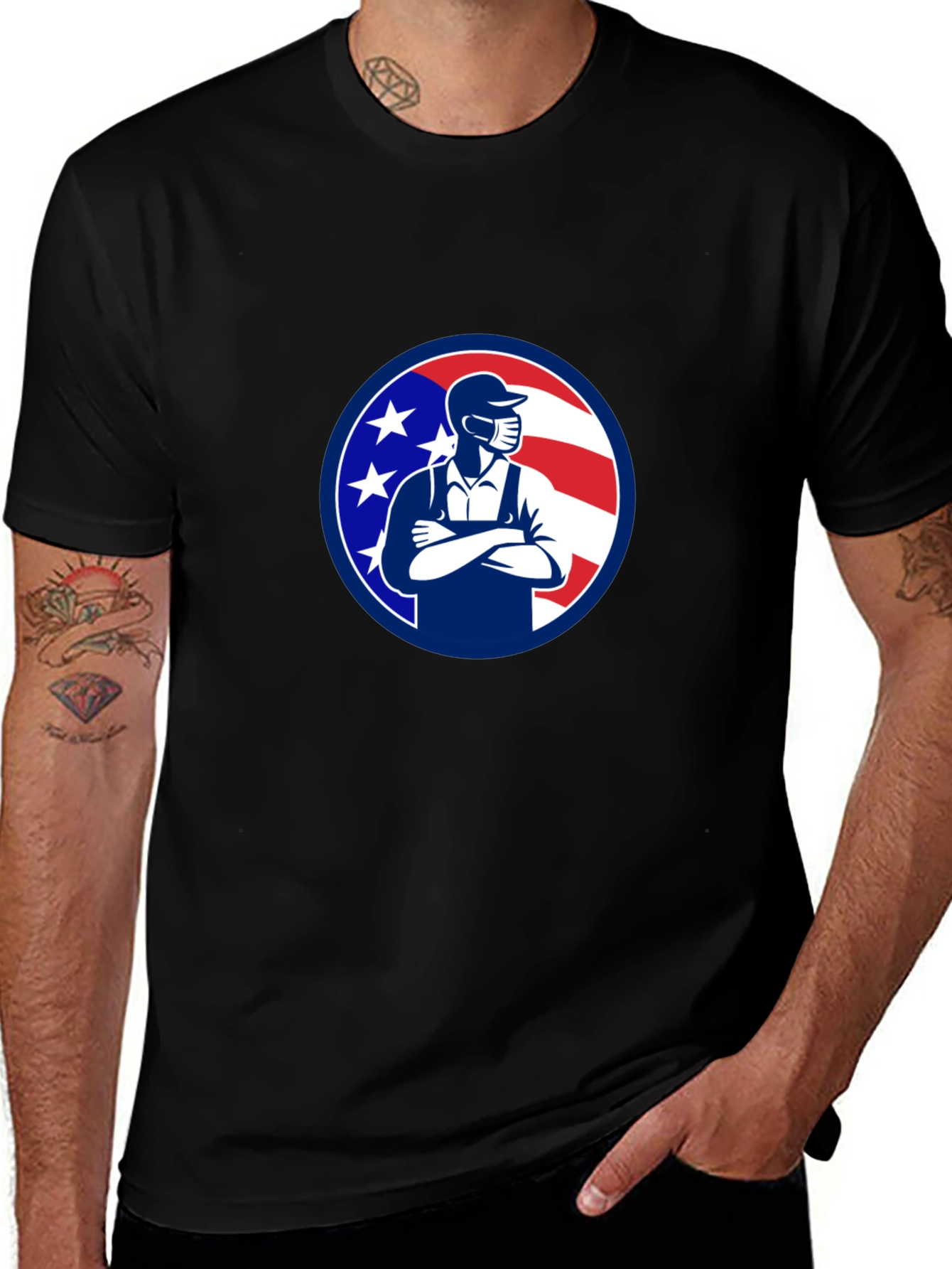Patriotic Mechanic T-Shirt - USA Worker Design