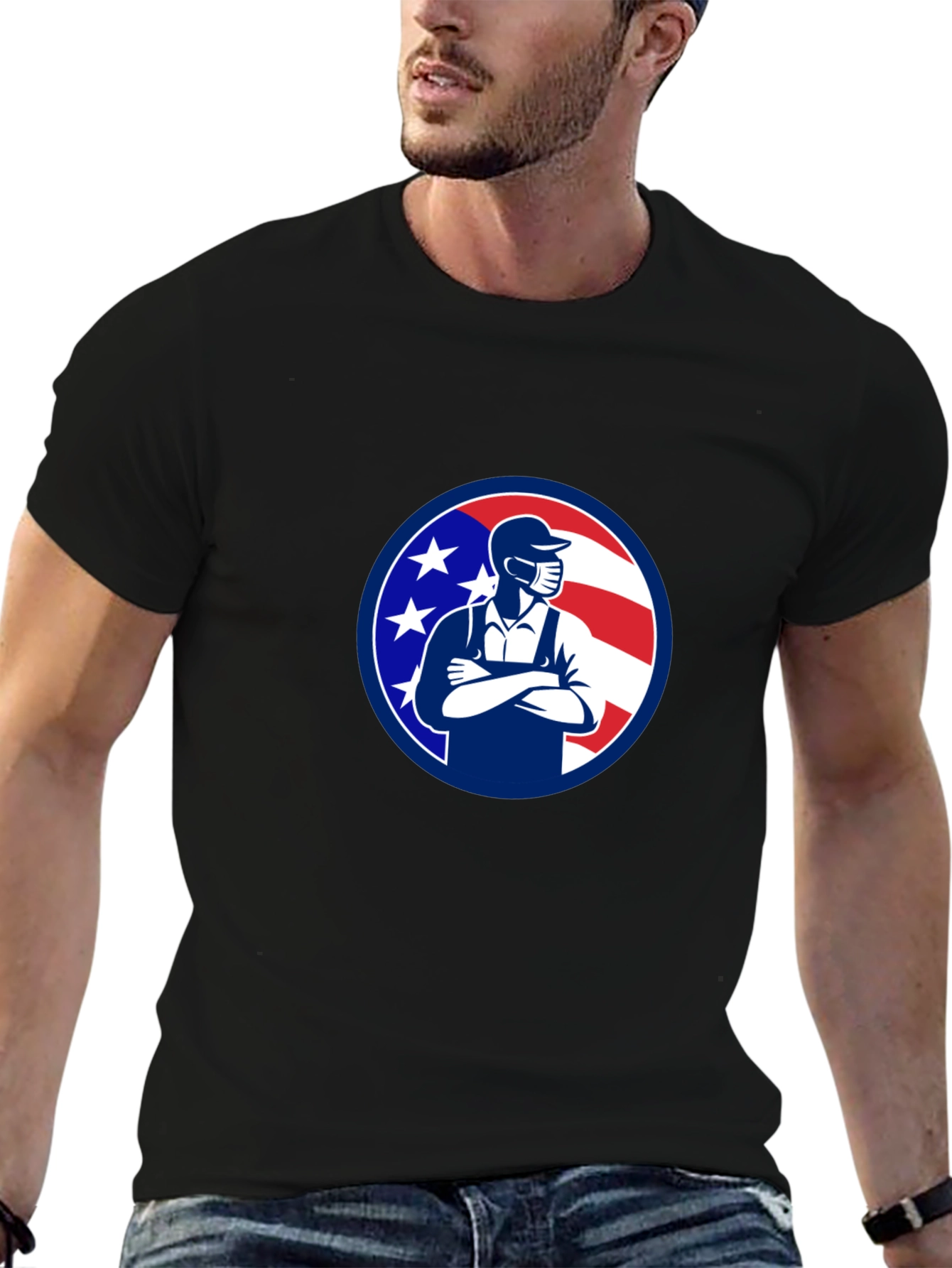 Patriotic Mechanic T-Shirt - USA Worker Design