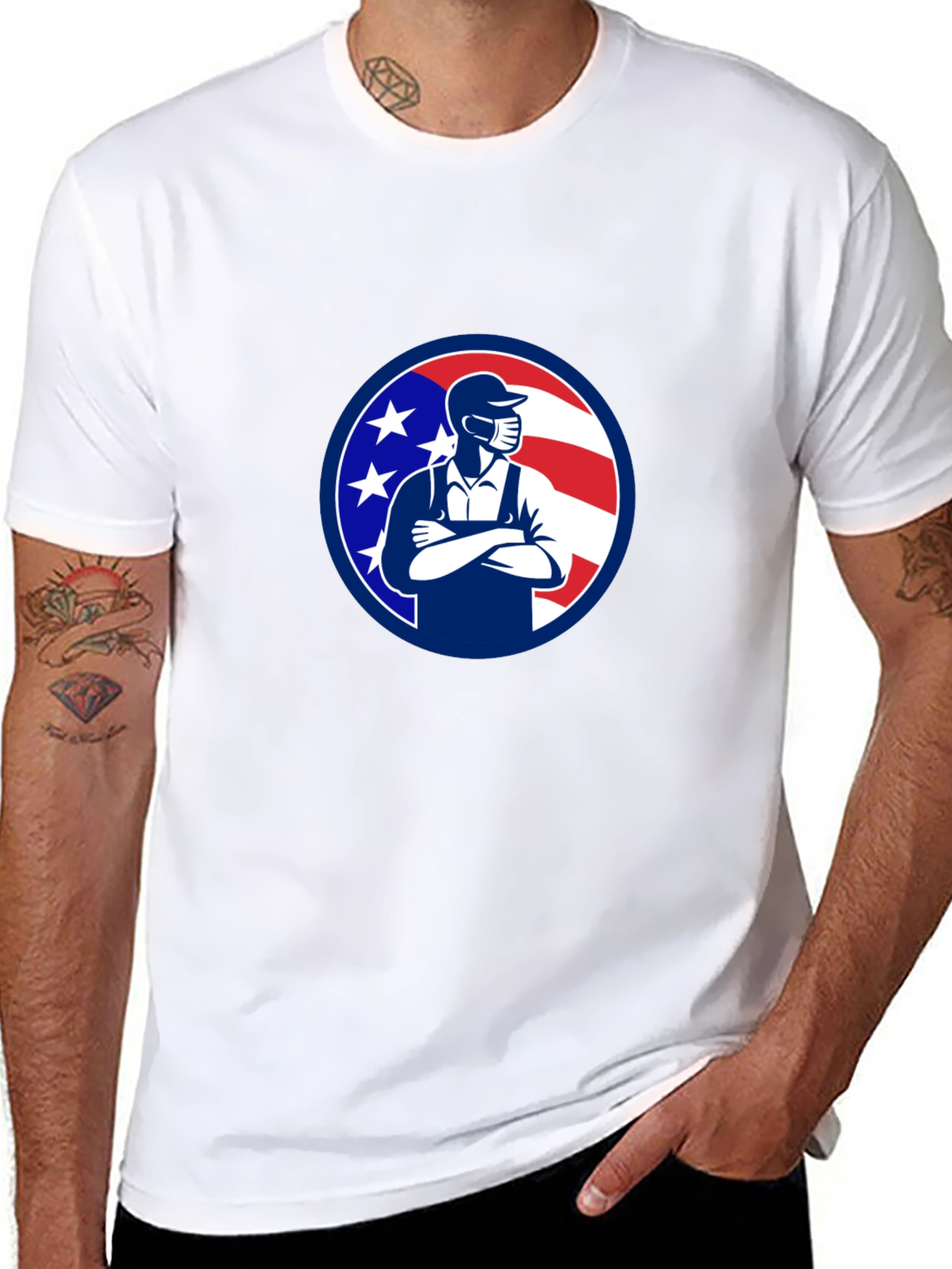 Patriotic Mechanic T-Shirt - USA Worker Design
