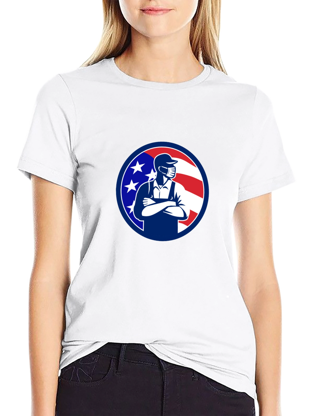 Patriotic Mechanic T-Shirt - USA Worker Design