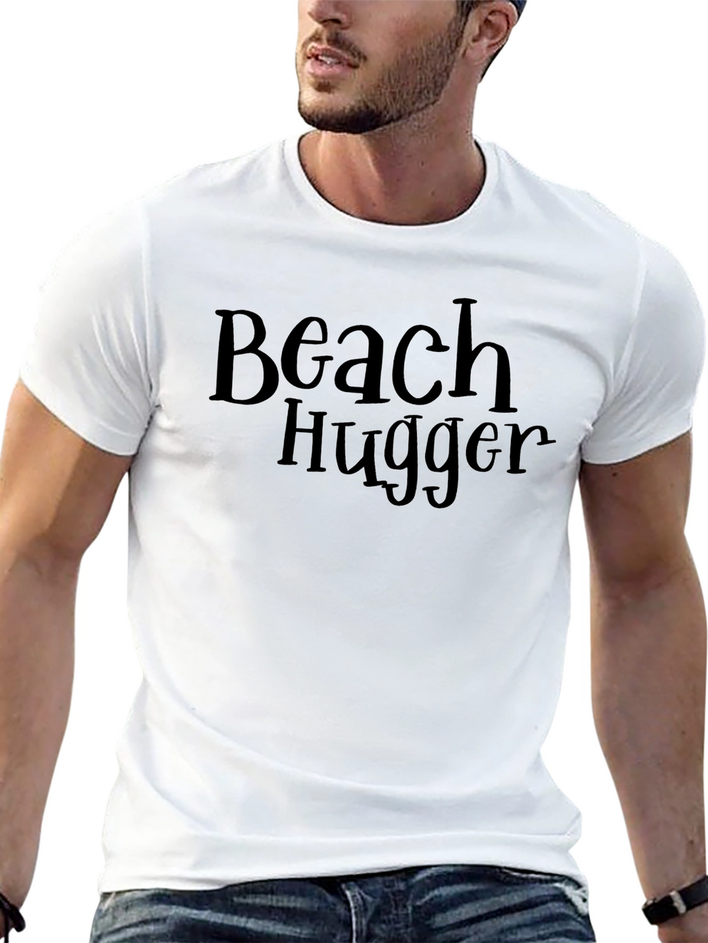 Beach Hugger Graphic Tee - Casual Black T-Shirt