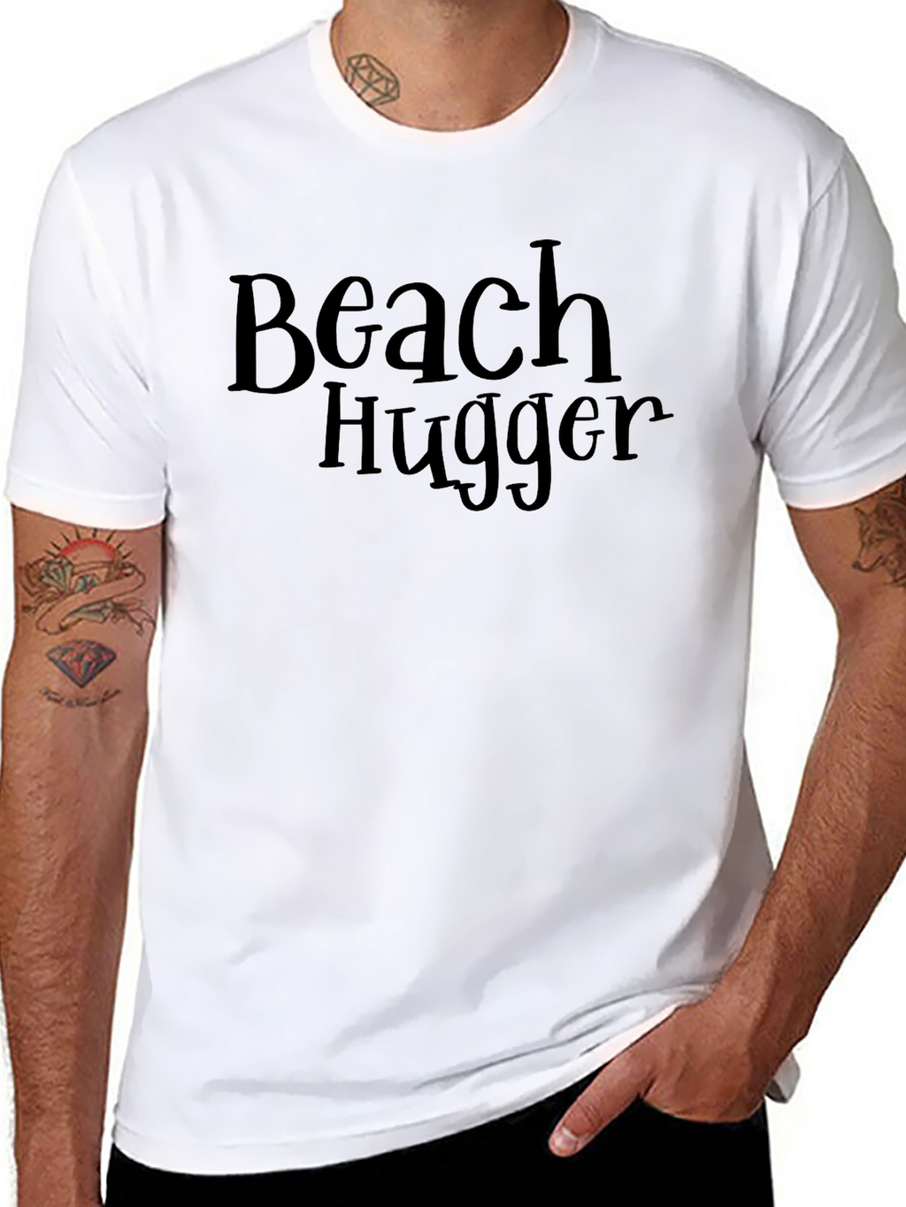 Beach Hugger Graphic Tee - Casual Black T-Shirt
