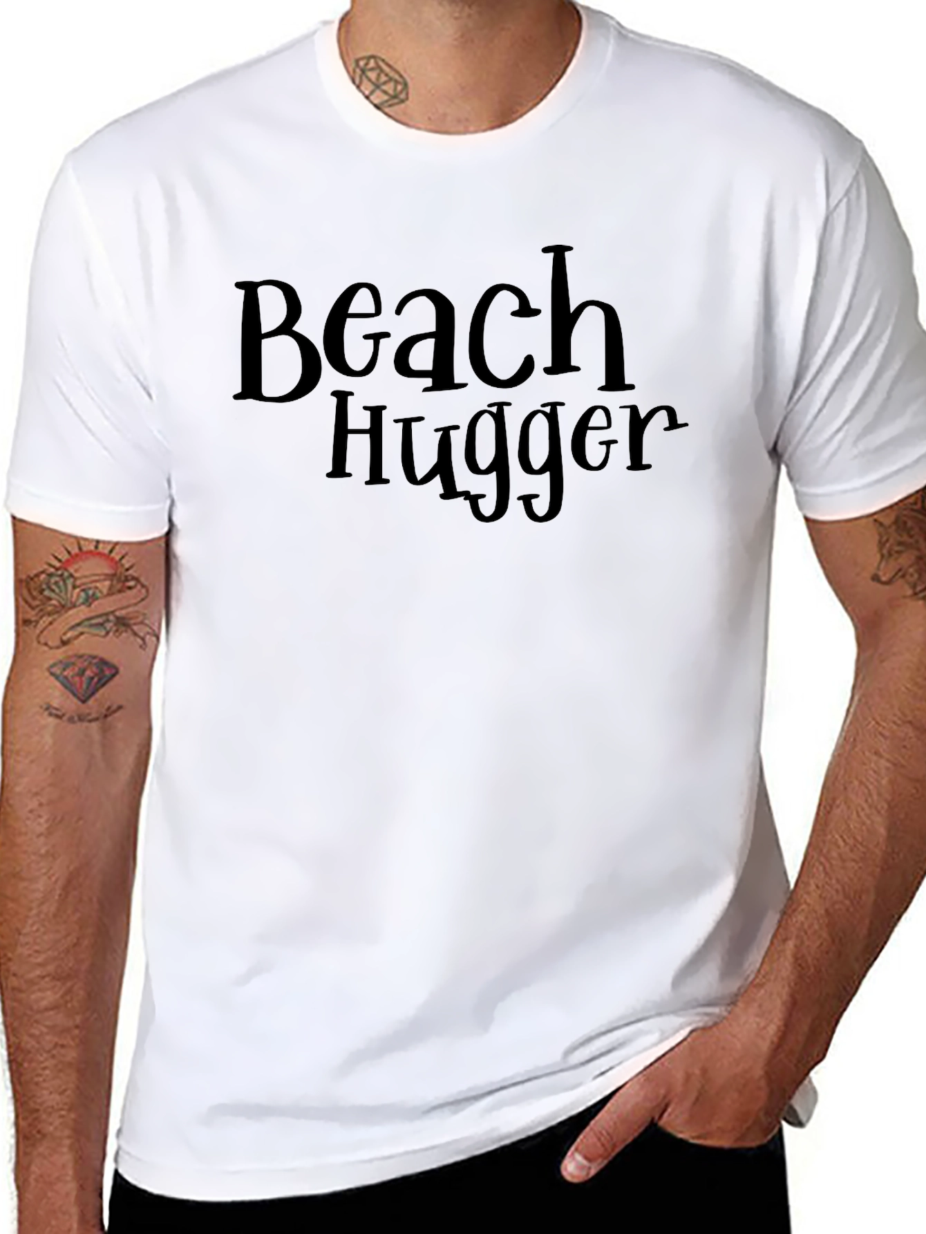 Beach Hugger Graphic Tee - Casual Black T-Shirt