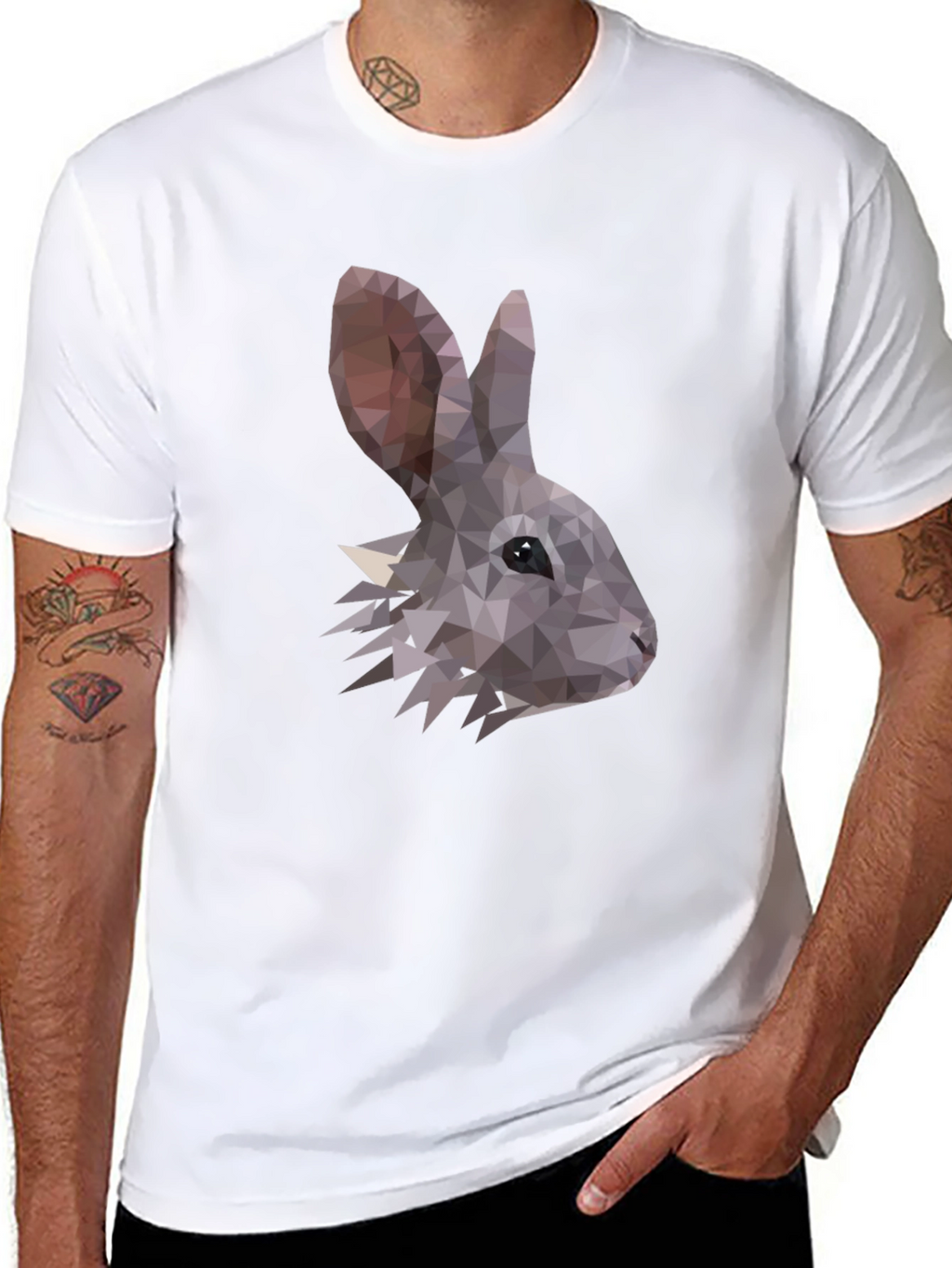 Geometric Rabbit T-Shirt - Modern Minimalist Design
