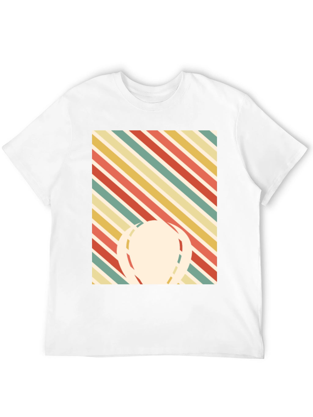 Retro Striped Graphic Tee - Mens Black T-Shirt