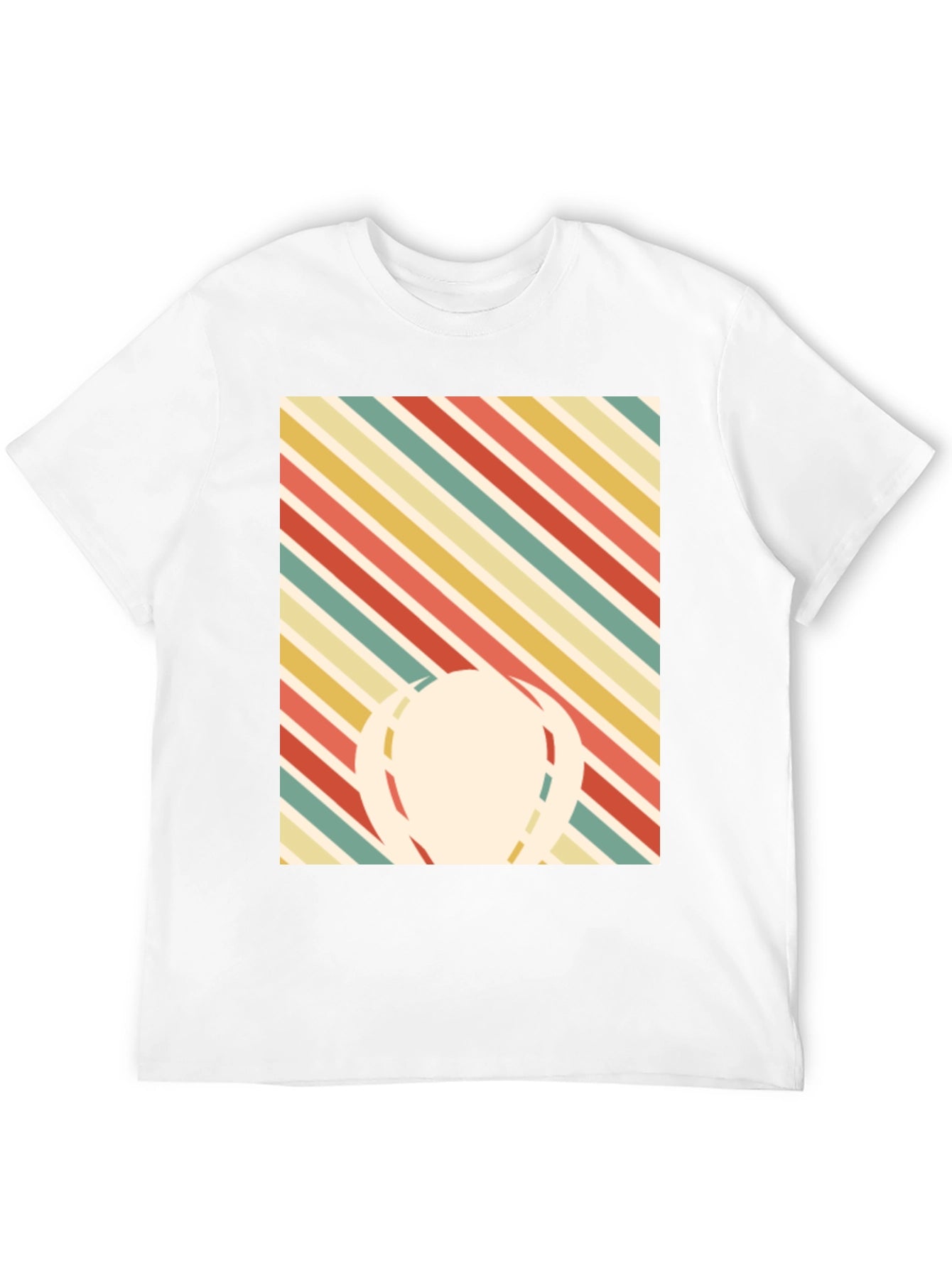 Retro Striped Graphic Tee - Mens Black T-Shirt