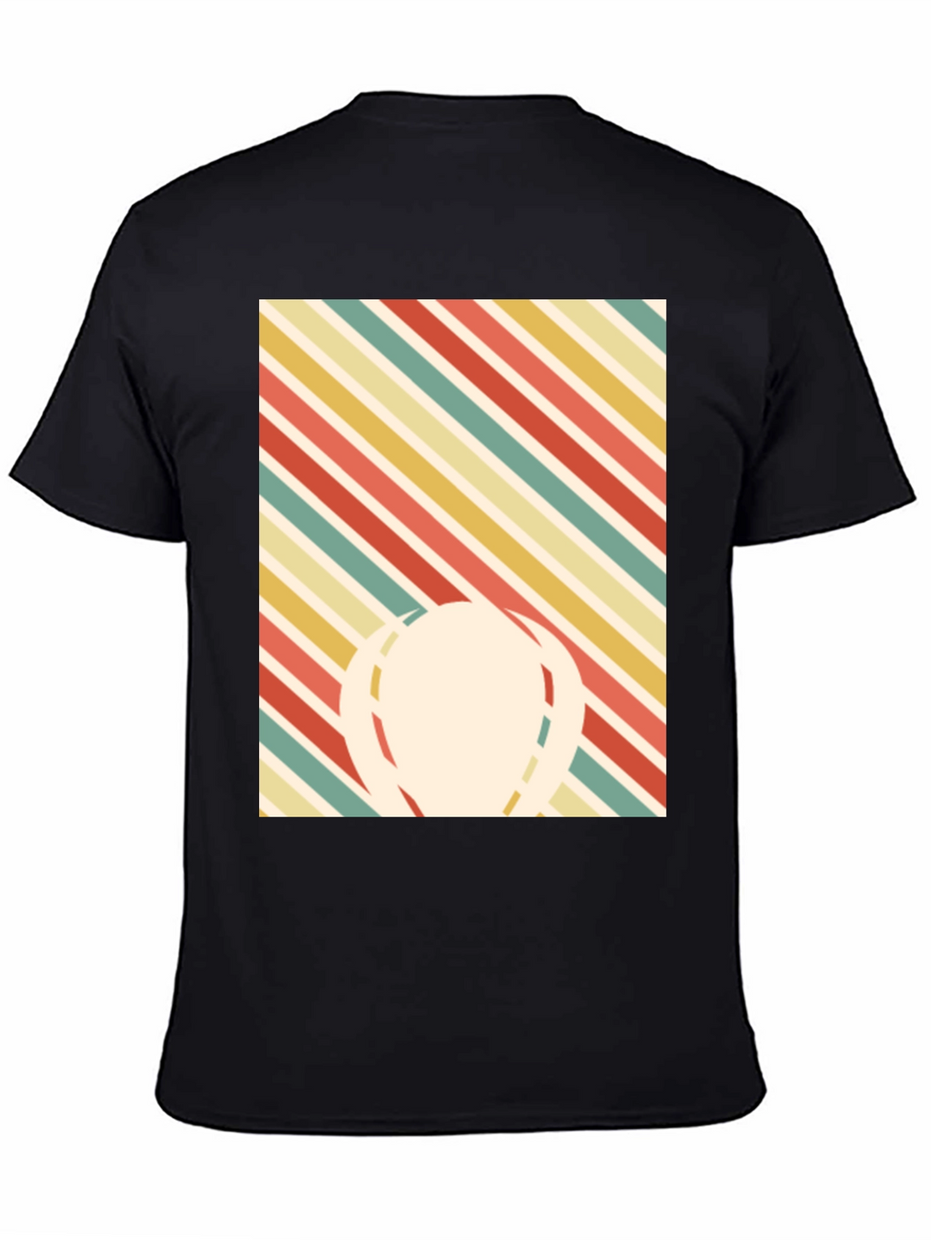 Retro Striped Graphic Tee - Mens Black T-Shirt