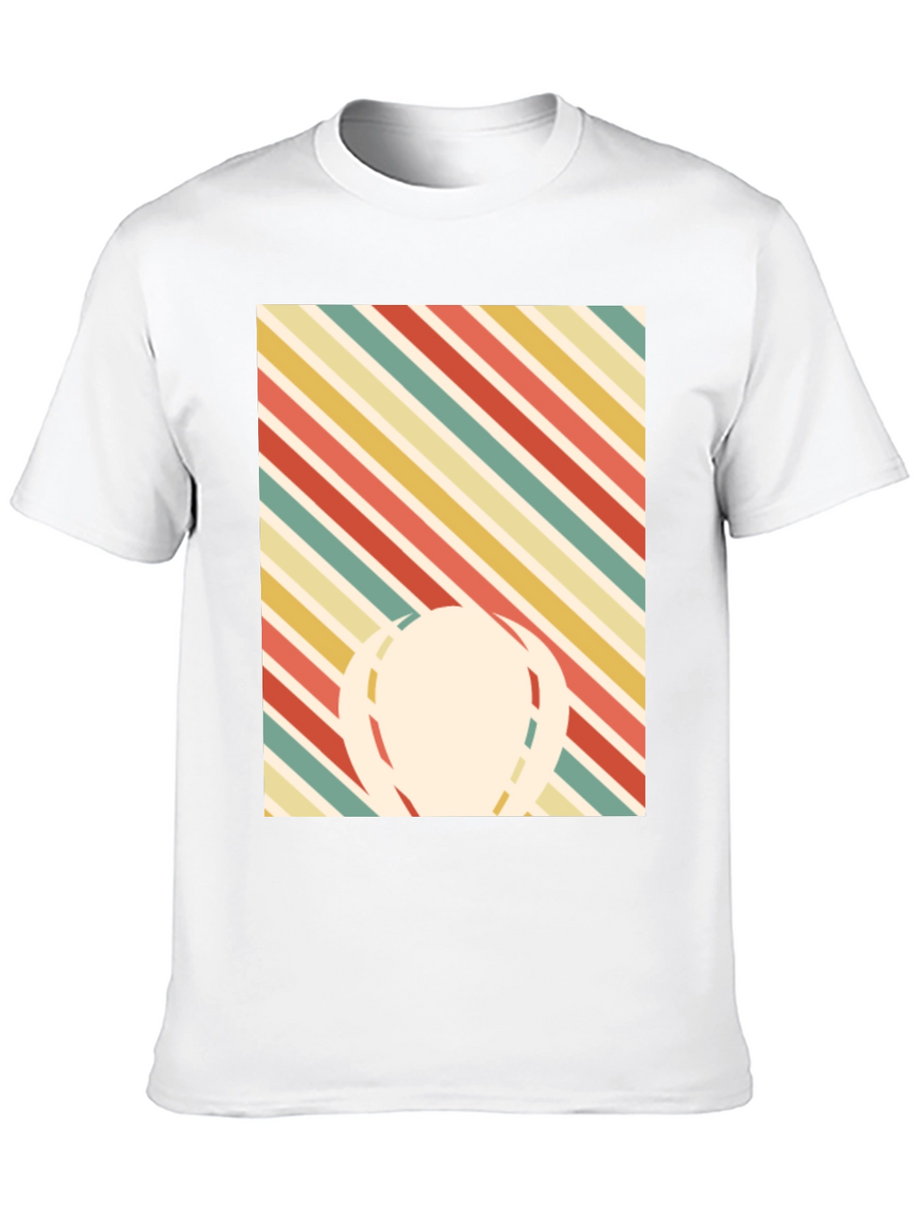 Retro Striped Graphic Tee - Mens Black T-Shirt