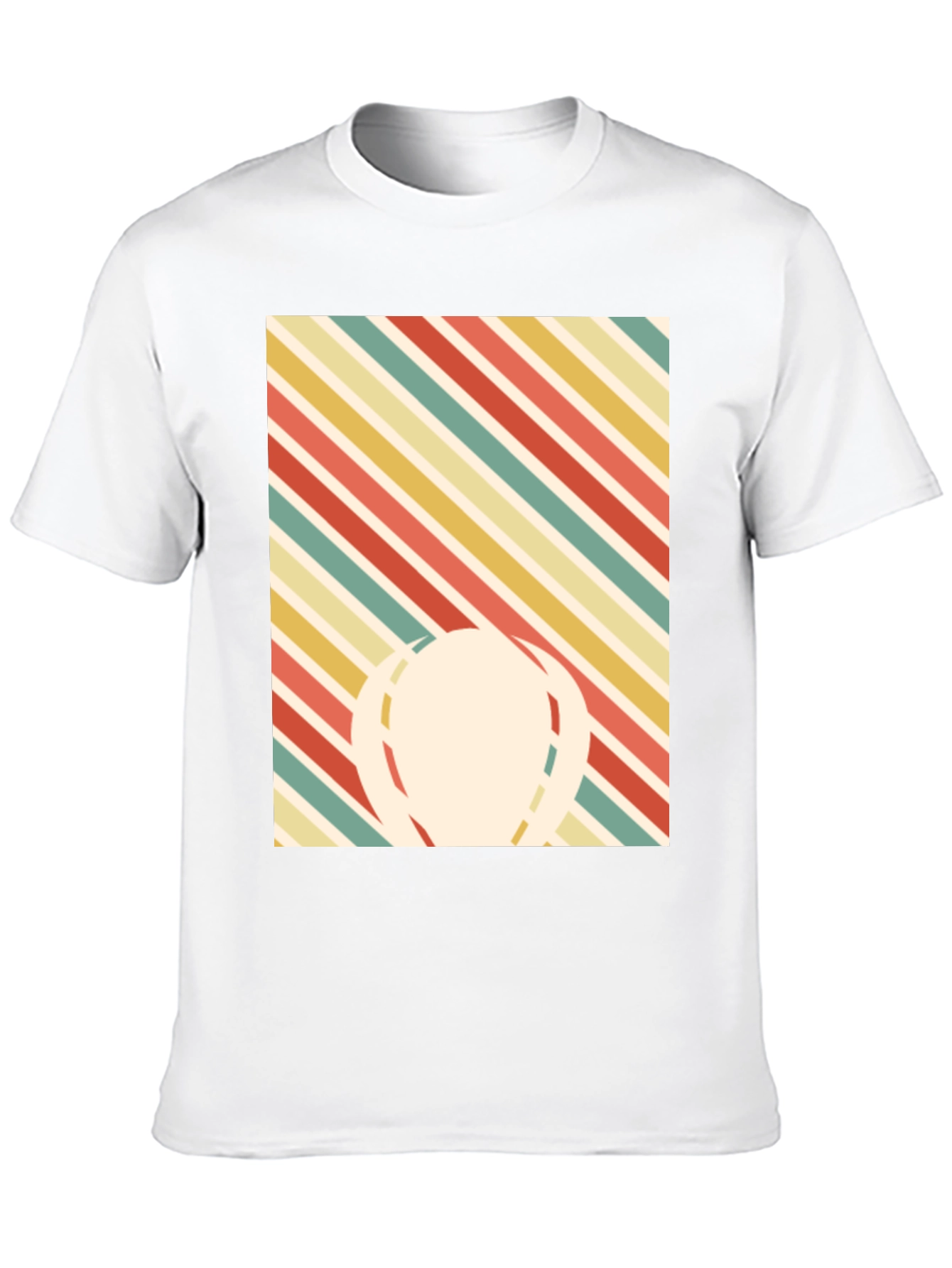 Retro Striped Graphic Tee - Mens Black T-Shirt