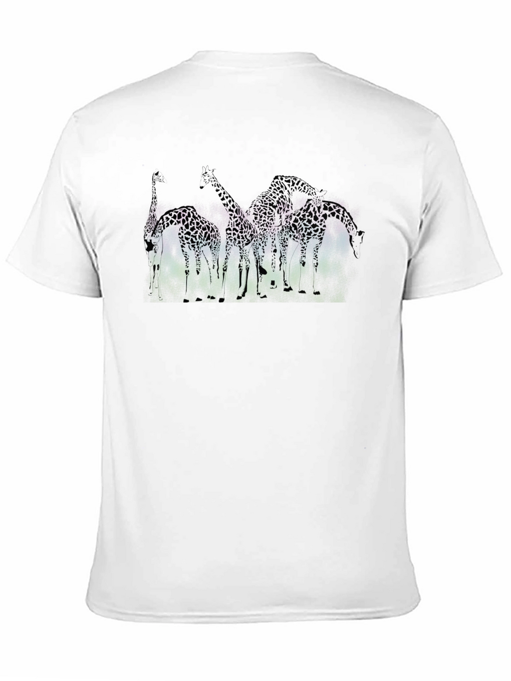 Giraffe Silhouette Graphic Black T-Shirt