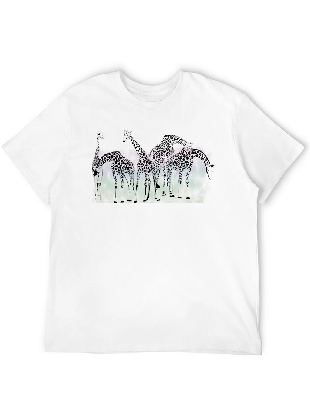 Giraffe Silhouette Graphic Black T-Shirt