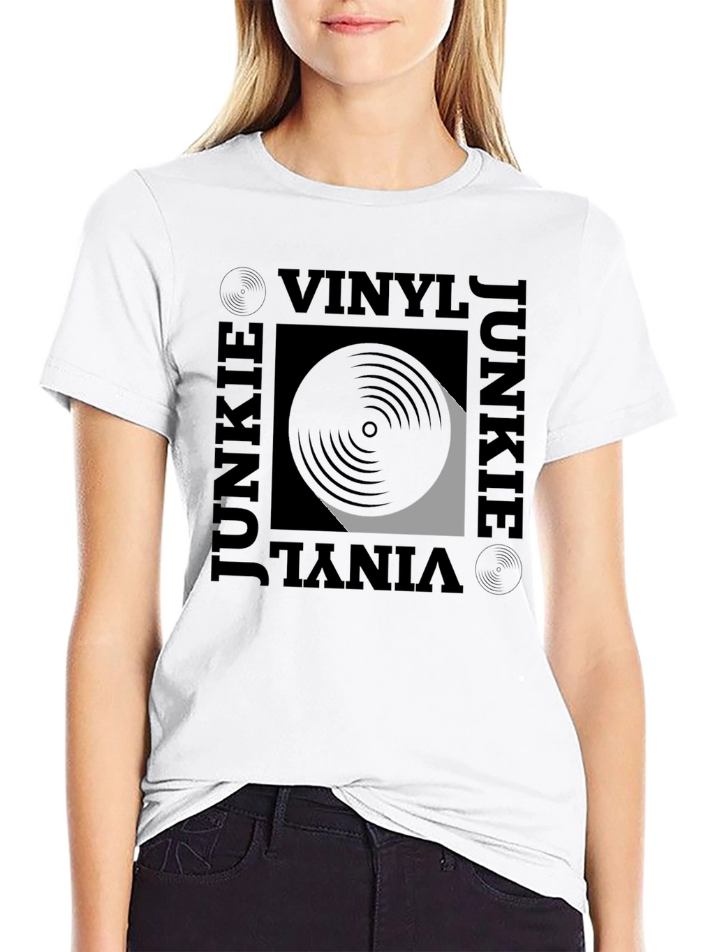 Vinyl Junkie Graphic Tee - Black T-Shirt