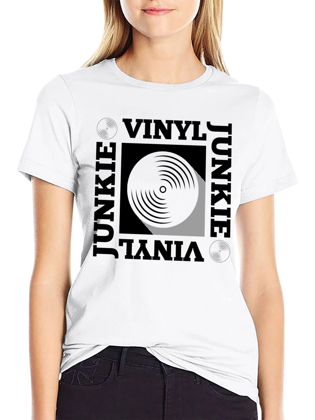 Vinyl Junkie Graphic Tee - Black T-Shirt