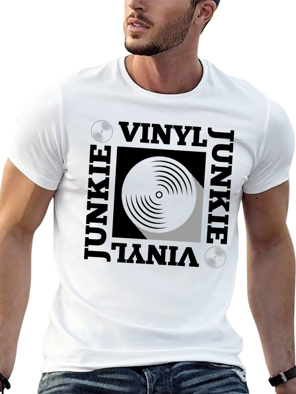 Vinyl Junkie Graphic Tee - Black T-Shirt