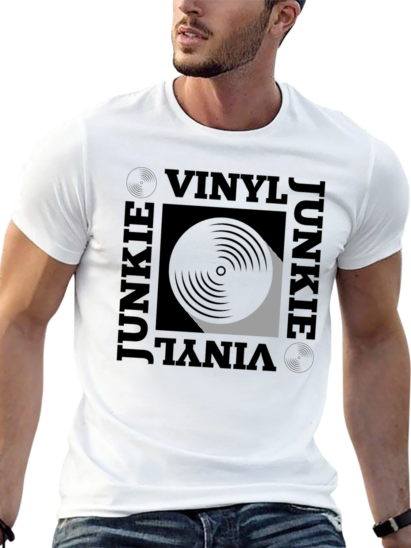 Vinyl Junkie Graphic Tee - Black T-Shirt