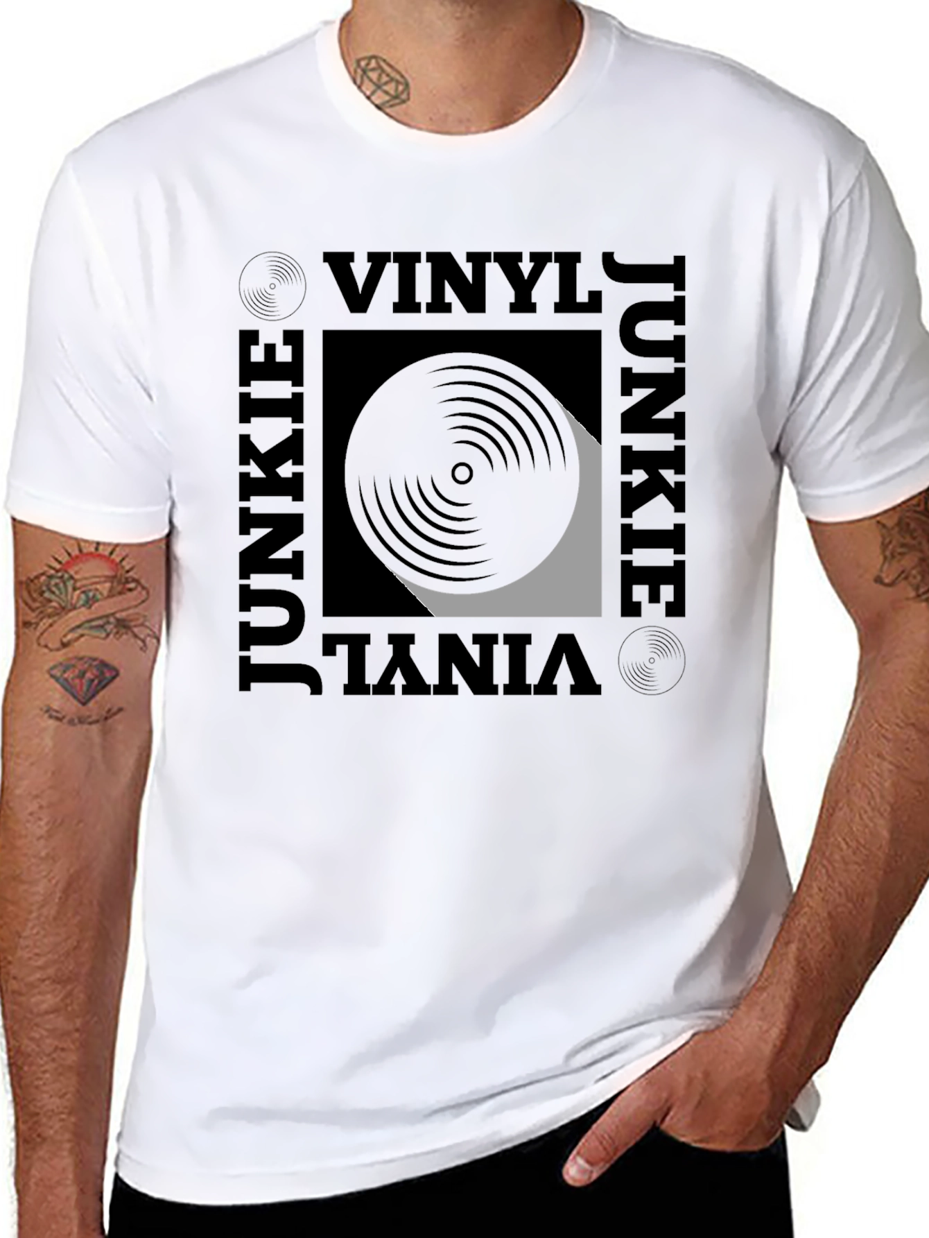 Vinyl Junkie Graphic Tee - Black T-Shirt